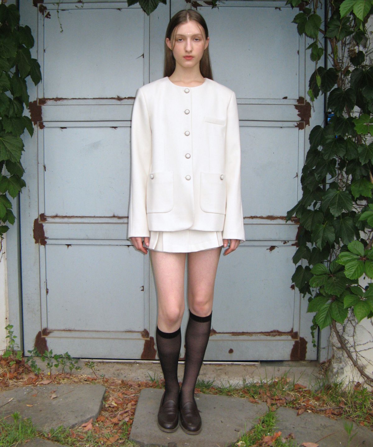 시눈(SINOON) MELTON TWEED JACKET (LINEN)