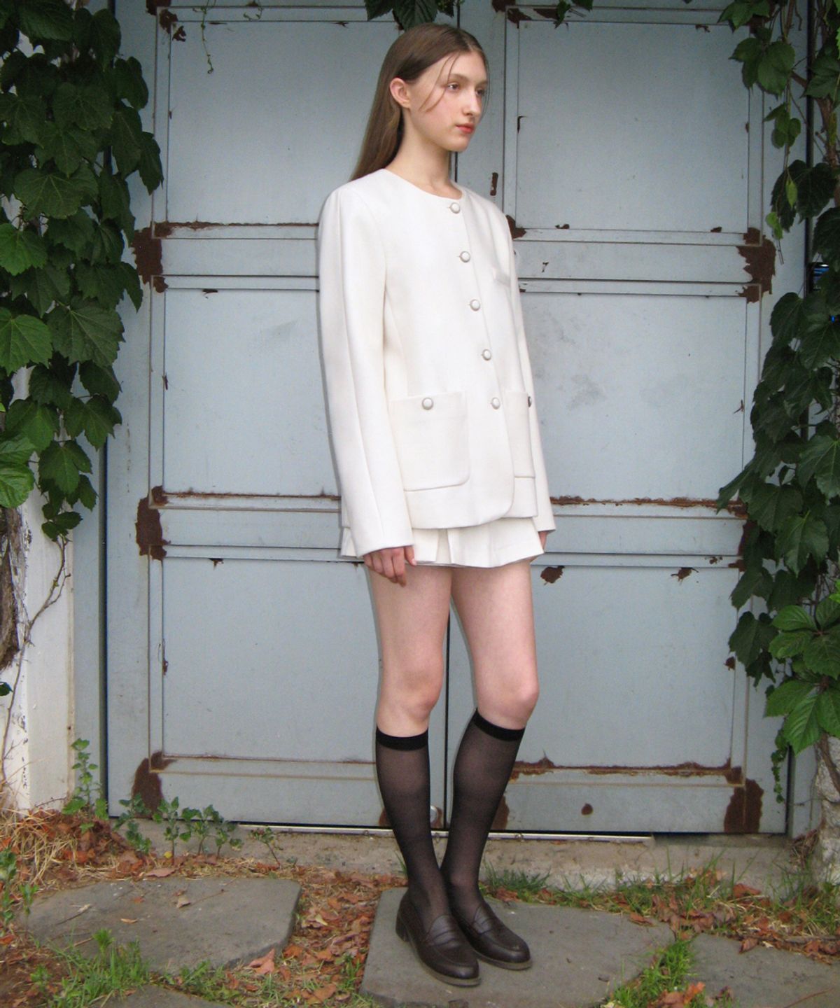시눈(SINOON) MELTON TWEED JACKET (LINEN)