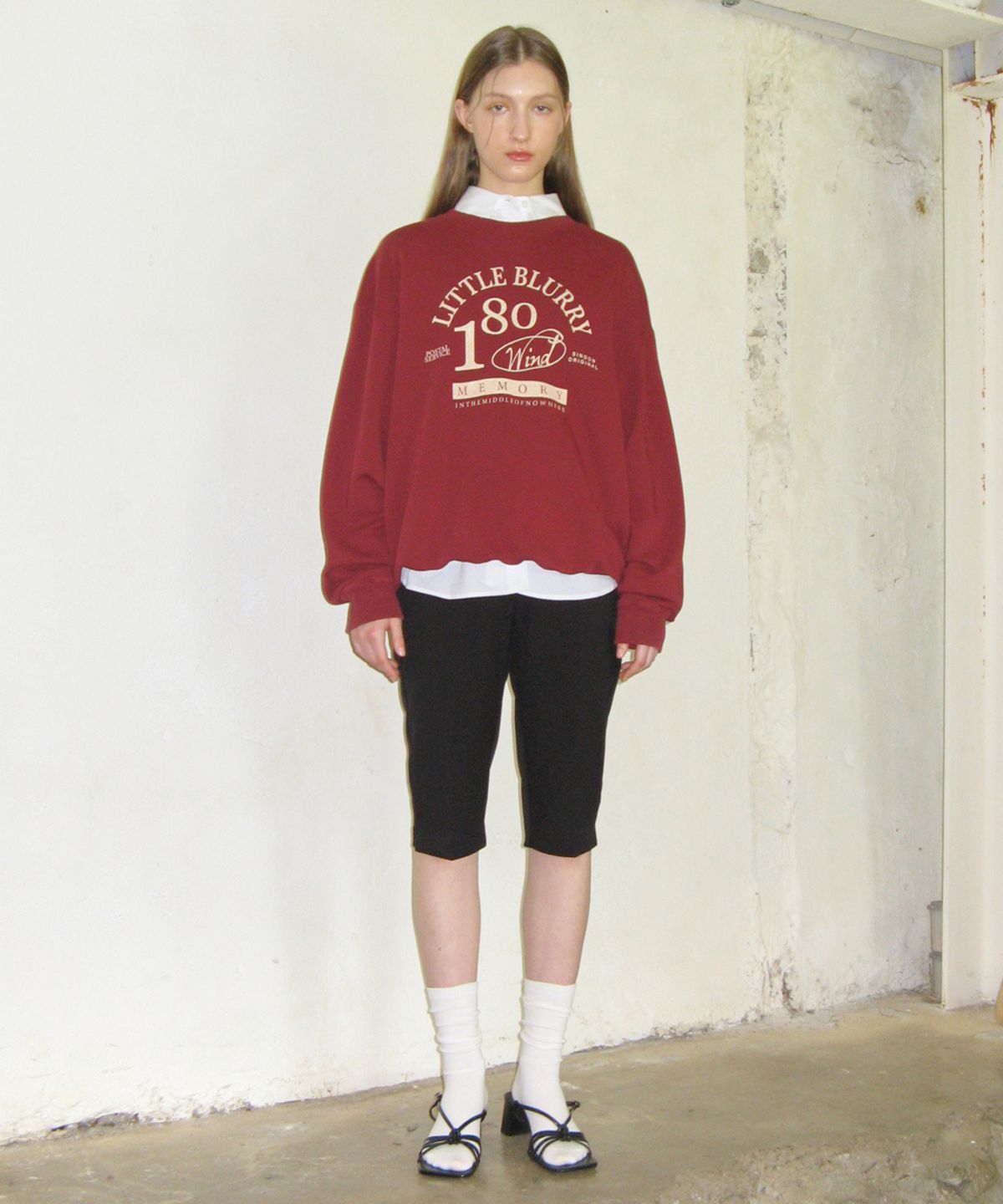 시눈(SINOON) LITTLE BLURRY SWEATSHIRT (RED)