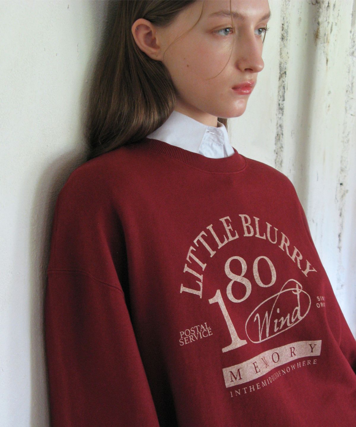시눈(SINOON) LITTLE BLURRY SWEATSHIRT (RED)