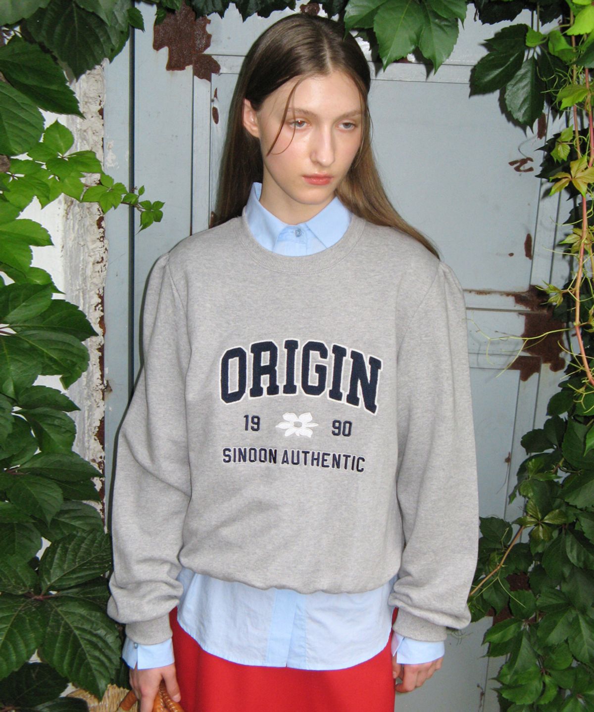 시눈(SINOON) ORIGIN PUFF SWEATSHIRT (MELANGE GREY)