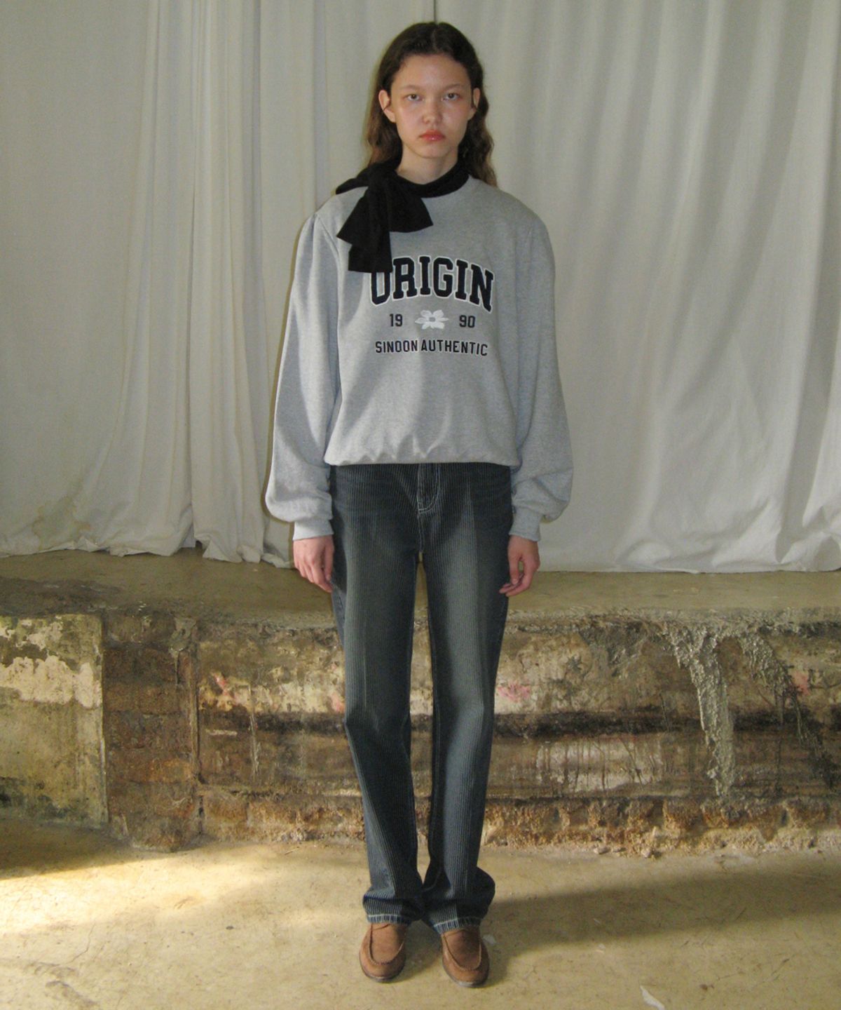 시눈(SINOON) ORIGIN PUFF SWEATSHIRT (MELANGE GREY)