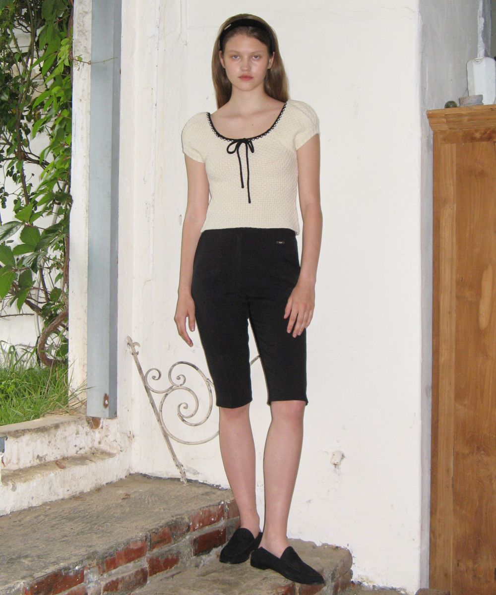[25SS/人気] Sinoon★Ｗ’s Bon Voyage Puff Knit★パフニット MUSINSA | SINOON [PERSONAL SPACE] PUFF HALF KNIT TOP (IVORY)