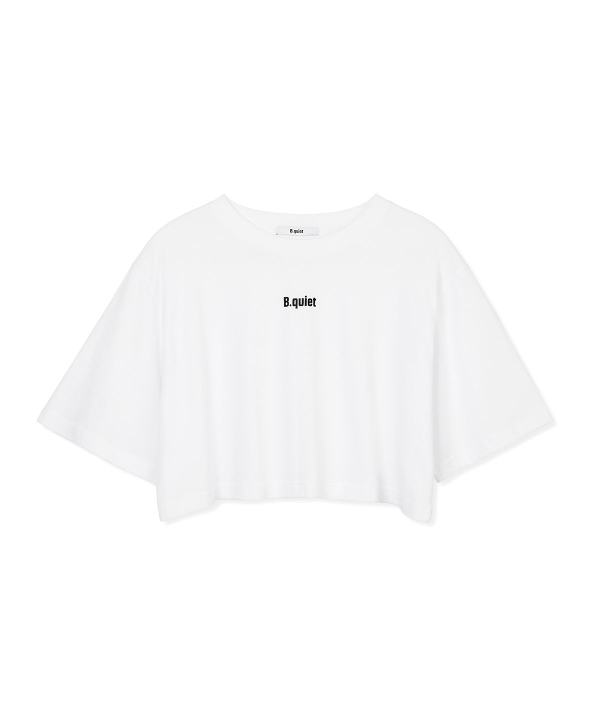 비콰이엇(B QUIET) CROPPED TSHIRTS_WHITE