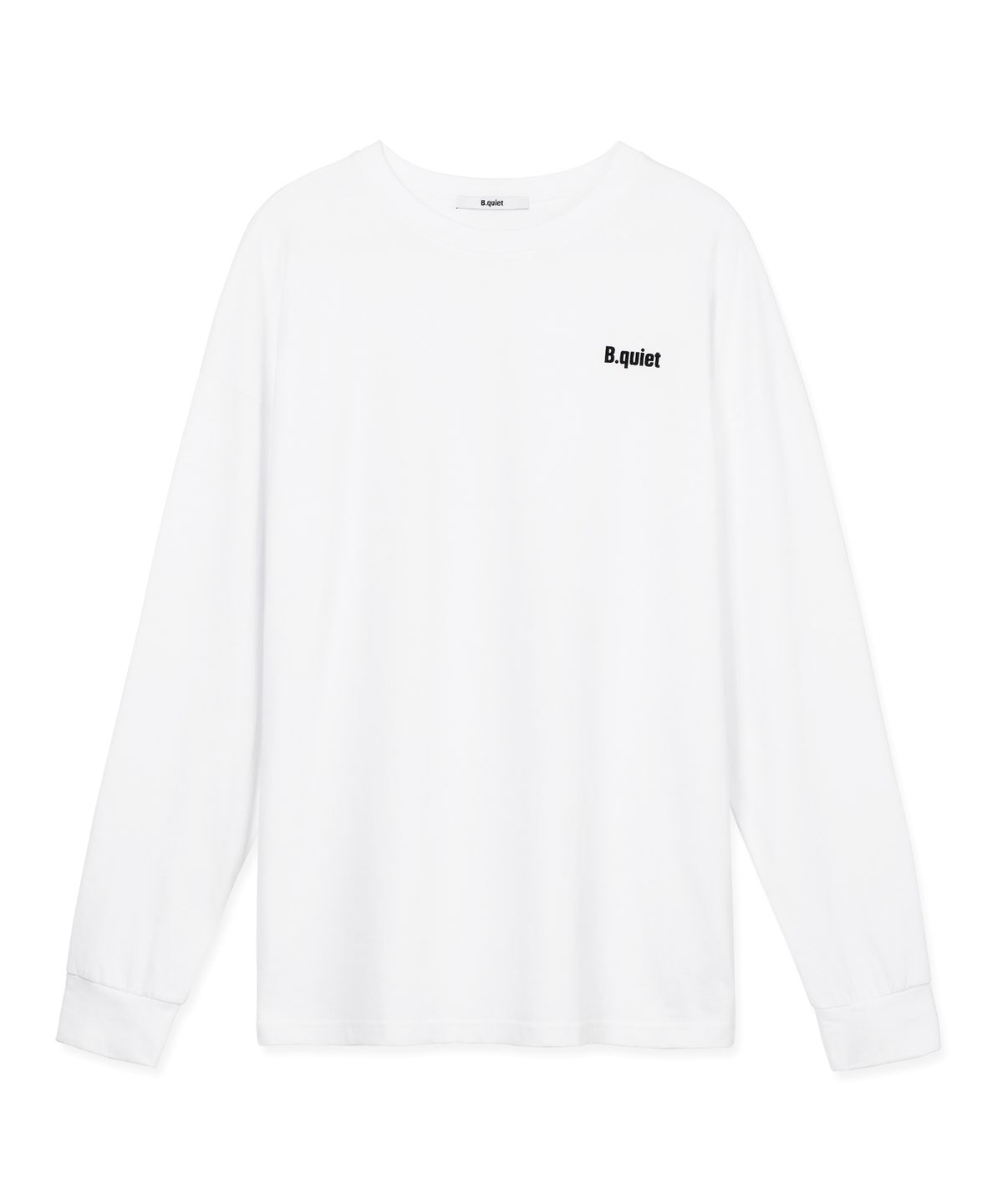 비콰이엇(B QUIET) OVERSIZED LONG SLEEVE TSHIRTS_WHITE