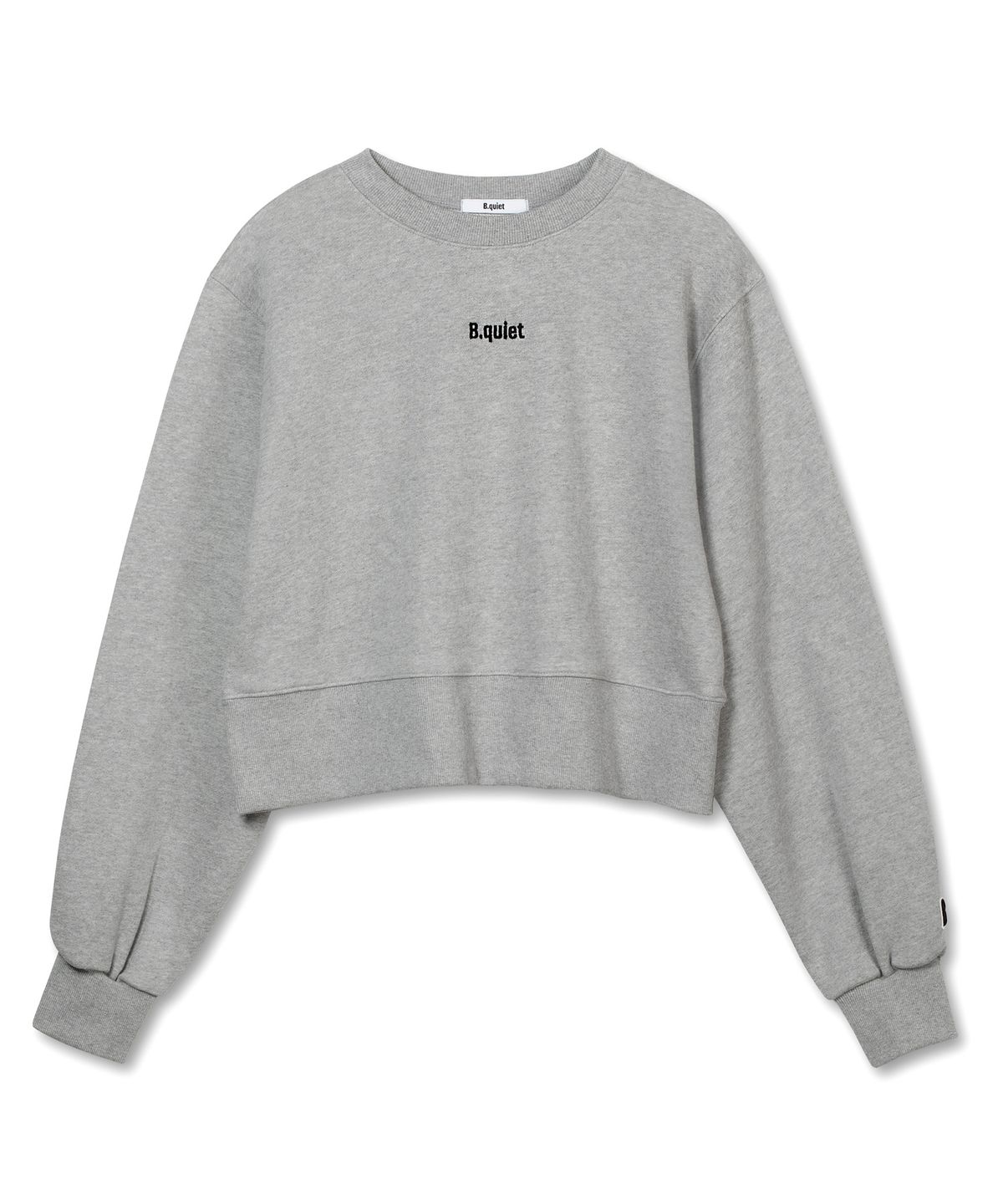 비콰이엇(B QUIET) CROPPED SWEATSHIRT_MELANGE GRAY