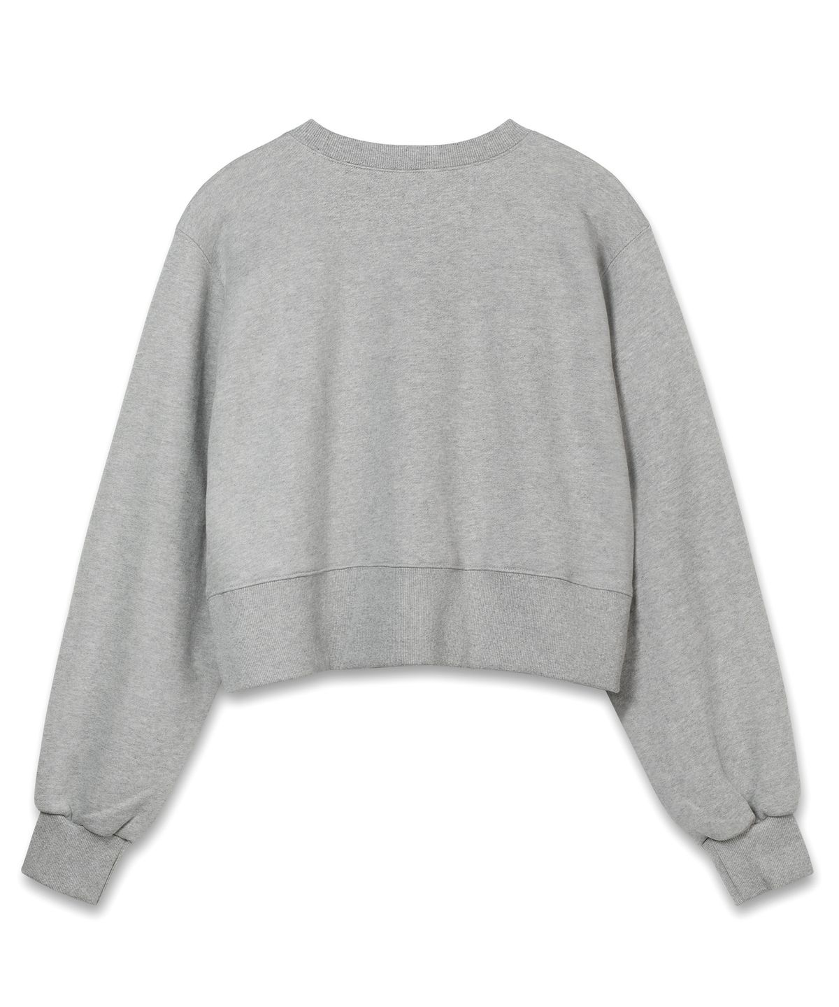 비콰이엇(B QUIET) CROPPED SWEATSHIRT_MELANGE GRAY