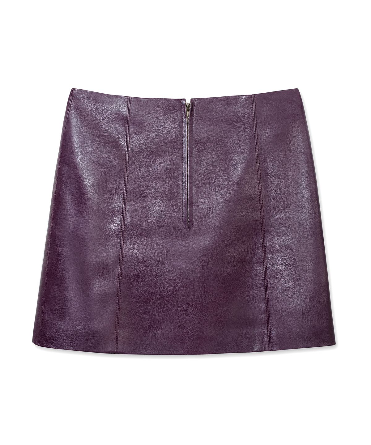 비콰이엇(B QUIET) FAUX LEATHER MINI SKIRTS_PURPLE