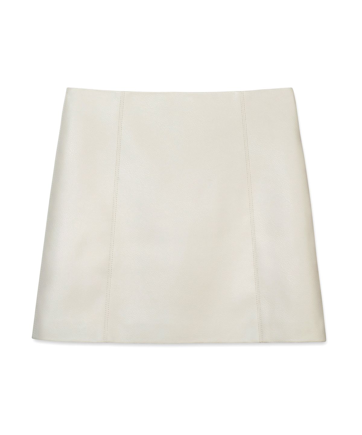 비콰이엇(B QUIET) FAUX LEATHER MINI SKIRTS_ IVORY