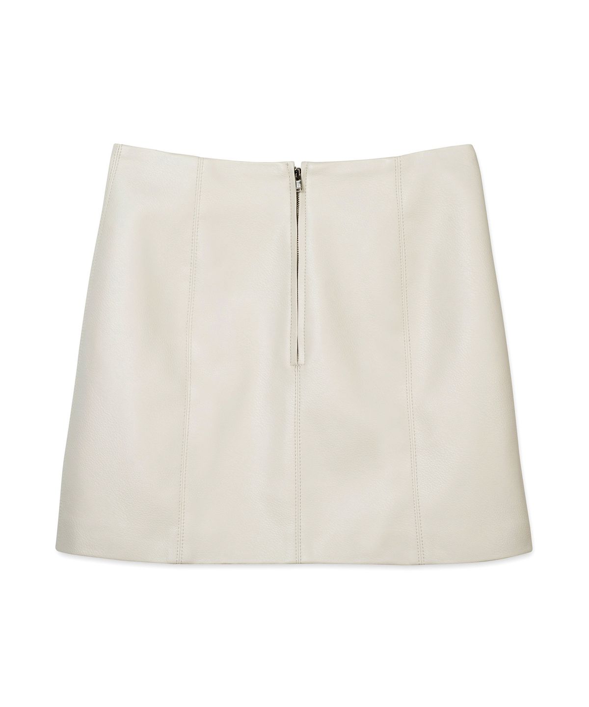 비콰이엇(B QUIET) FAUX LEATHER MINI SKIRTS_ IVORY
