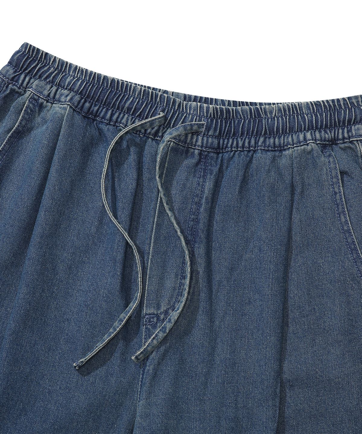 컬럼비아 유니버시티(COLUMBIA UNIVERSITY) M-LABEL LOOSE-FIT DENIM PINTUCK PANTS 미드나잇진