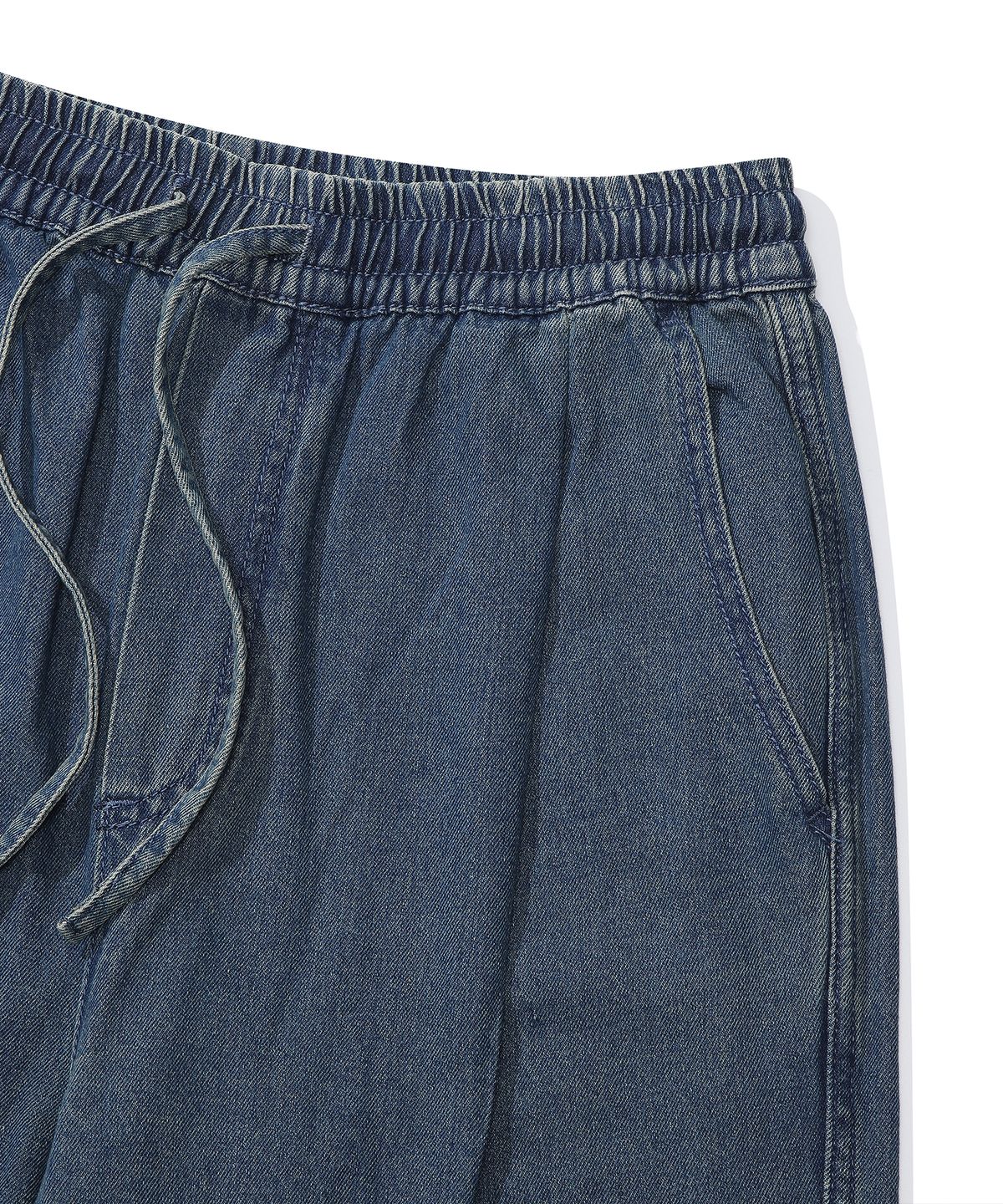 컬럼비아 유니버시티(COLUMBIA UNIVERSITY) M-LABEL LOOSE-FIT DENIM PINTUCK PANTS 미드나잇진