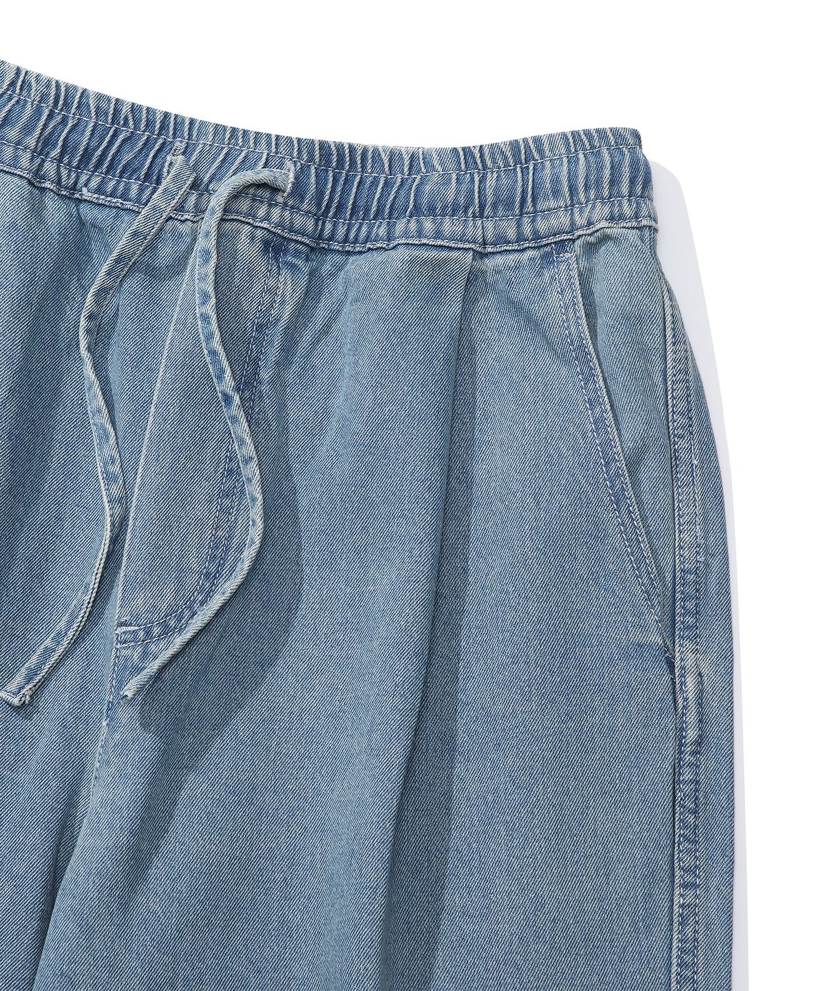 컬럼비아 유니버시티(COLUMBIA UNIVERSITY) M-LABEL LOOSE-FIT DENIM PINTUCK PANTS 라이트진