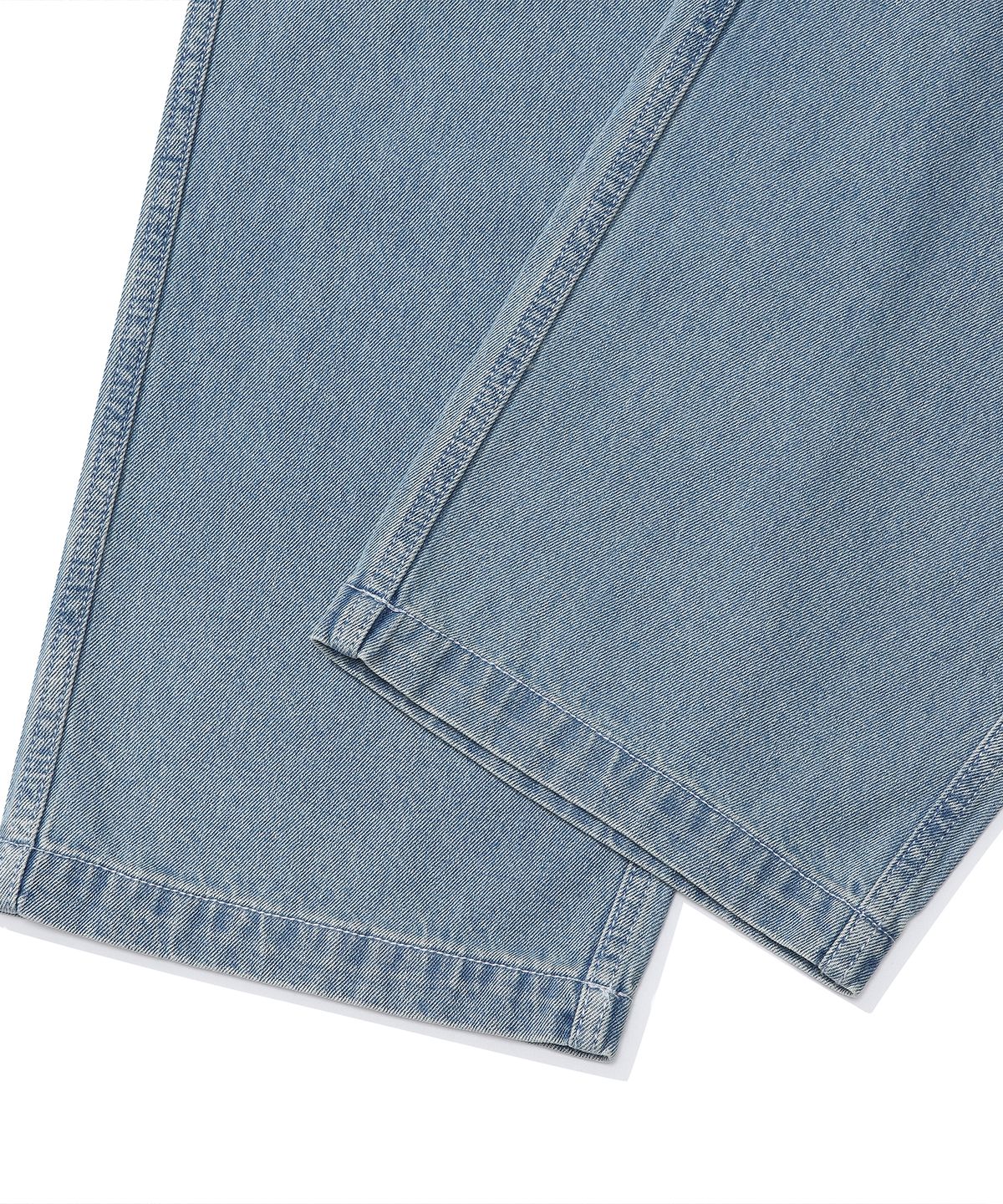 컬럼비아 유니버시티(COLUMBIA UNIVERSITY) M-LABEL LOOSE-FIT DENIM PINTUCK PANTS 라이트진