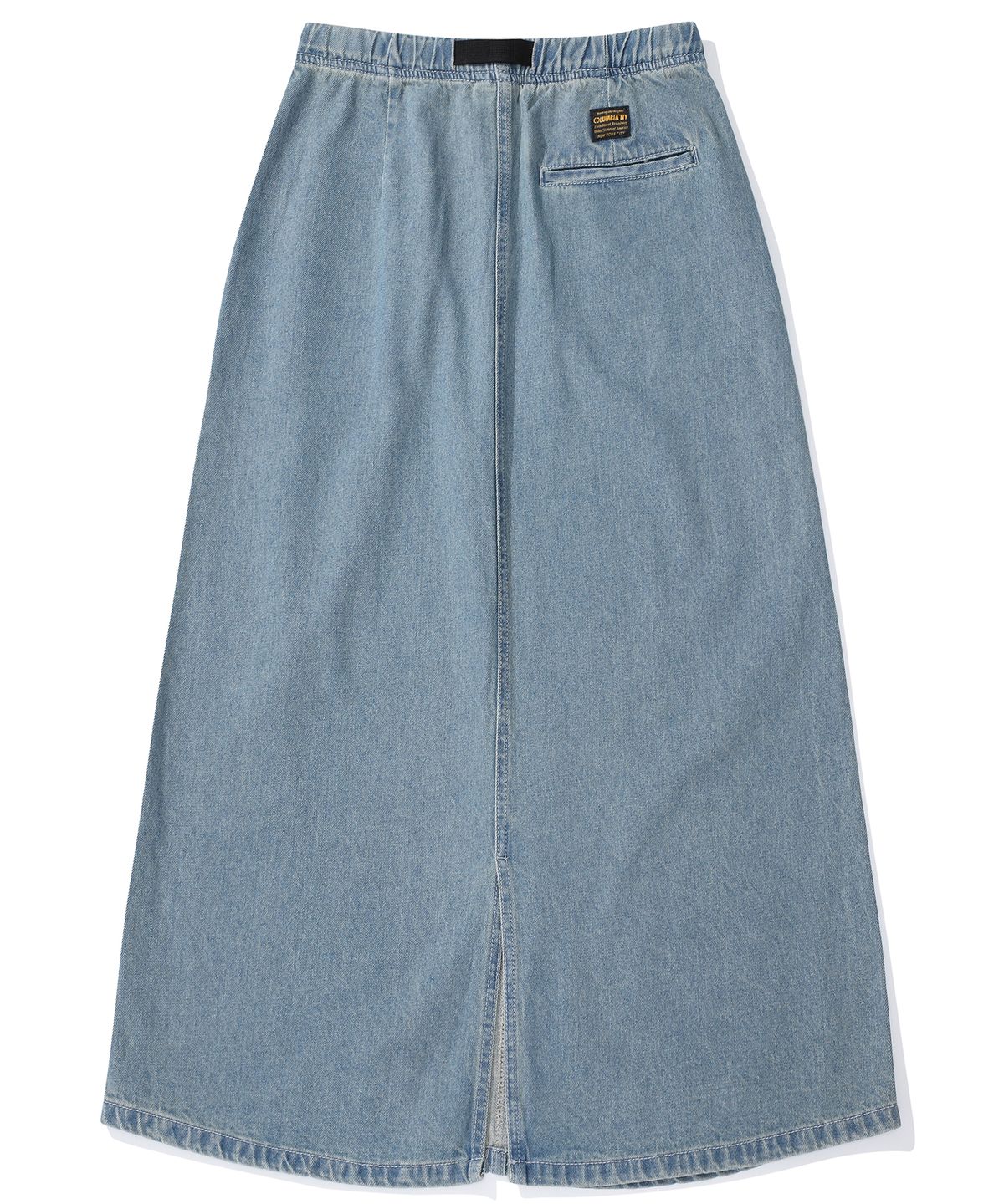 컬럼비아 유니버시티(COLUMBIA UNIVERSITY) M-LABEL BELTED DENIM LONG SKIRT 라이트진