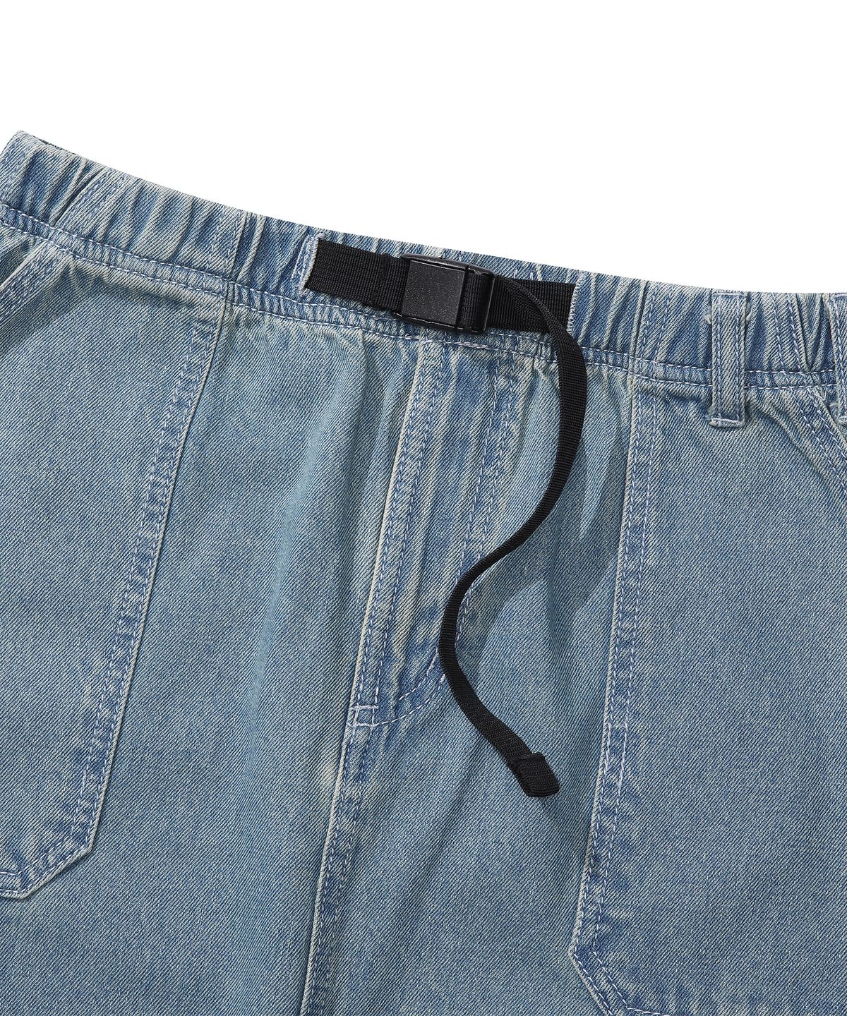 컬럼비아 유니버시티(COLUMBIA UNIVERSITY) M-LABEL BELTED DENIM LONG SKIRT 라이트진