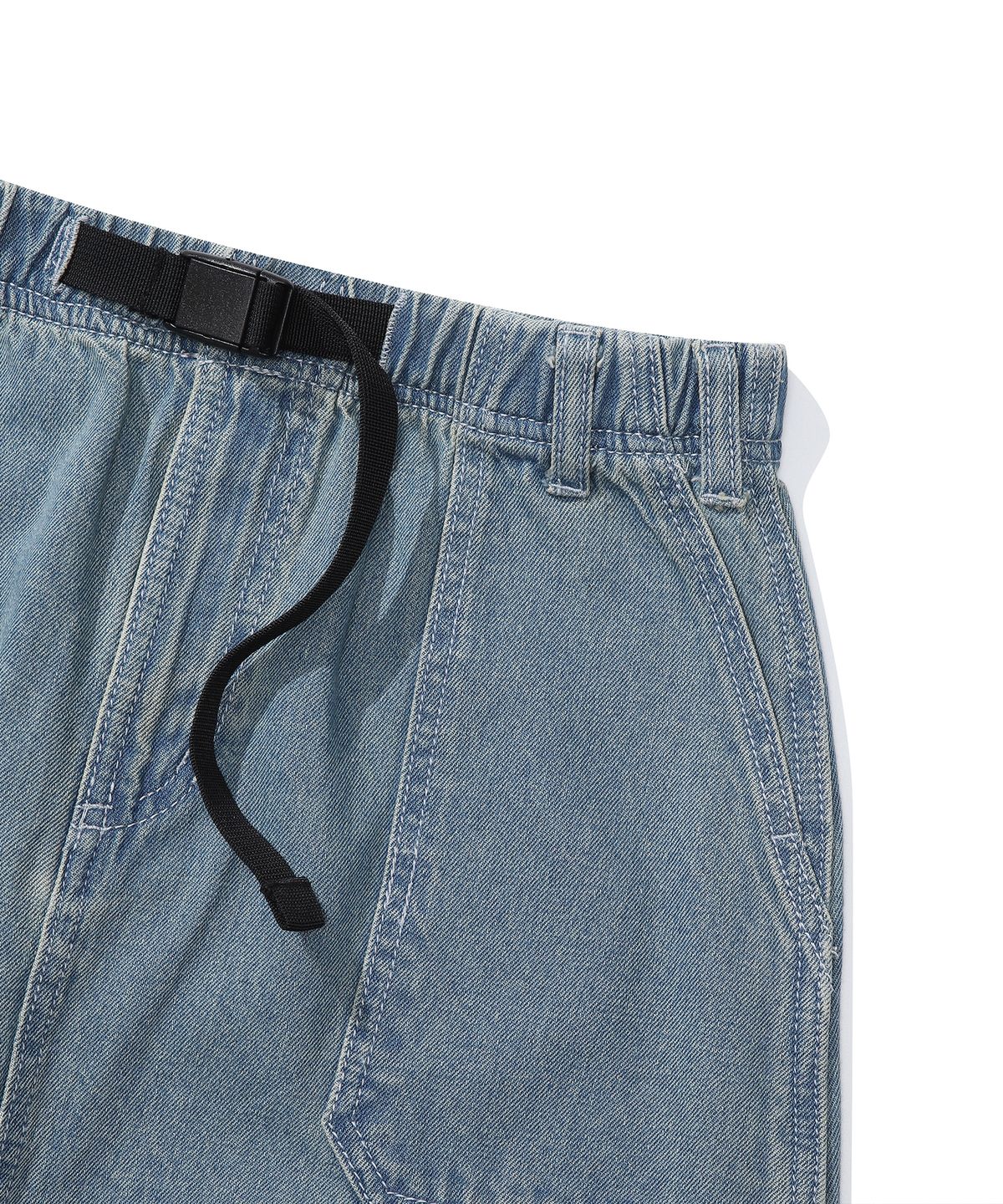 컬럼비아 유니버시티(COLUMBIA UNIVERSITY) M-LABEL BELTED DENIM LONG SKIRT 라이트진
