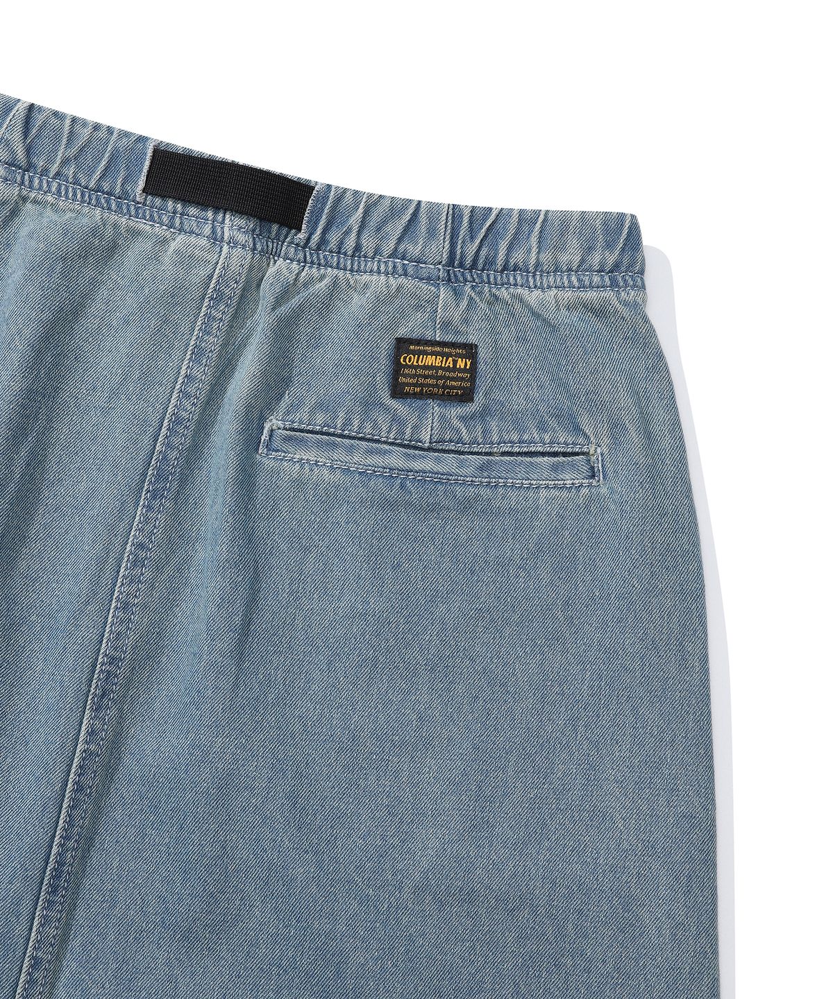 컬럼비아 유니버시티(COLUMBIA UNIVERSITY) M-LABEL BELTED DENIM LONG SKIRT 라이트진