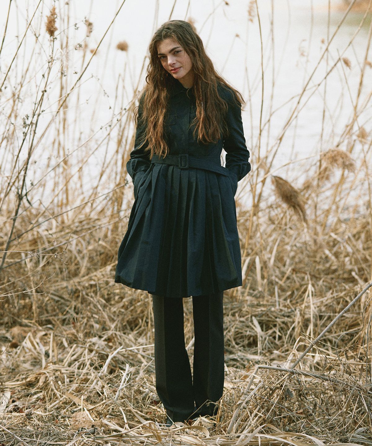 아이스가든에이오공팔(ICE GARDEN A.508) Front Pleated Shirt Dress
