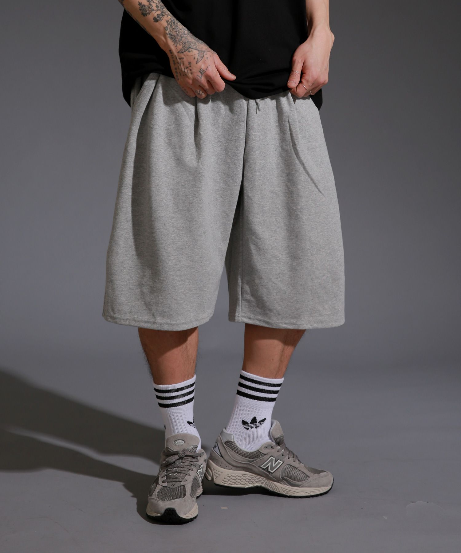 【BAON】[unisex] Pto Pin Tuck Banding Check Bermuda Pants gifteabox - Normal Pintuck Half Bermuda Slacks Shorts Short