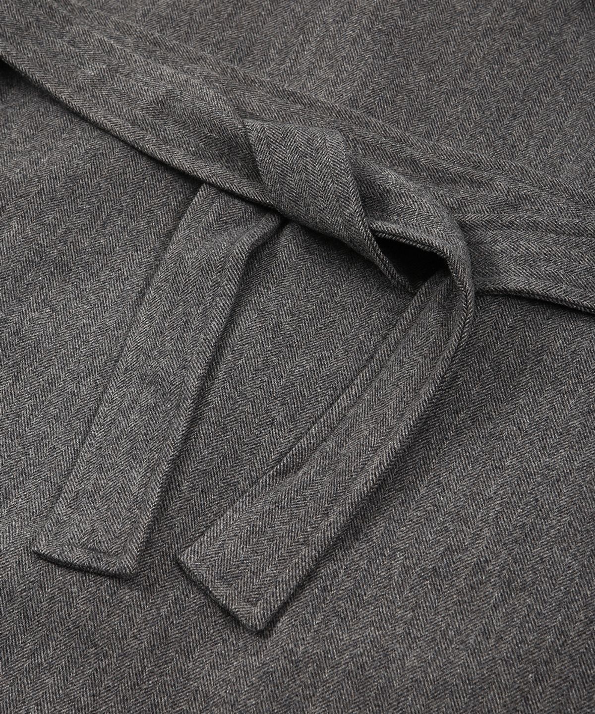프레리(PRAIRIE) 라이트 메리노 울 오버핏 로브 롱코트 (HERRINGBONE CHARCOAL)