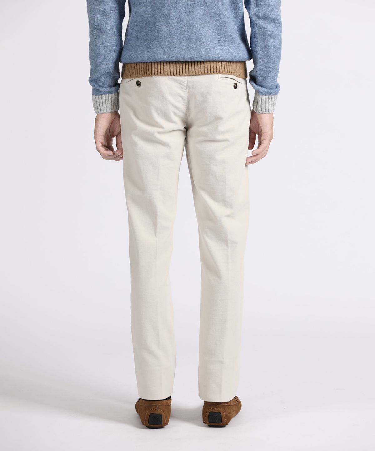 빠니깔레(PANICALE) 아이보리 브러시코튼 슬림 핏 팬츠