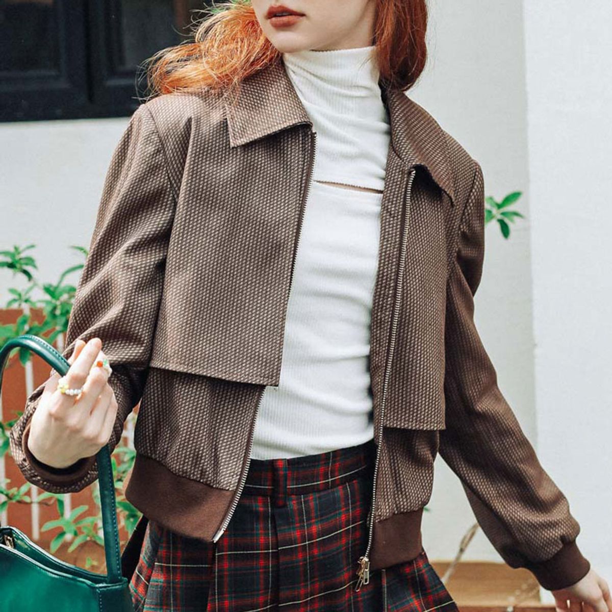 던드롭(DUNDROP) DD_Vintage cropped zip up jacket