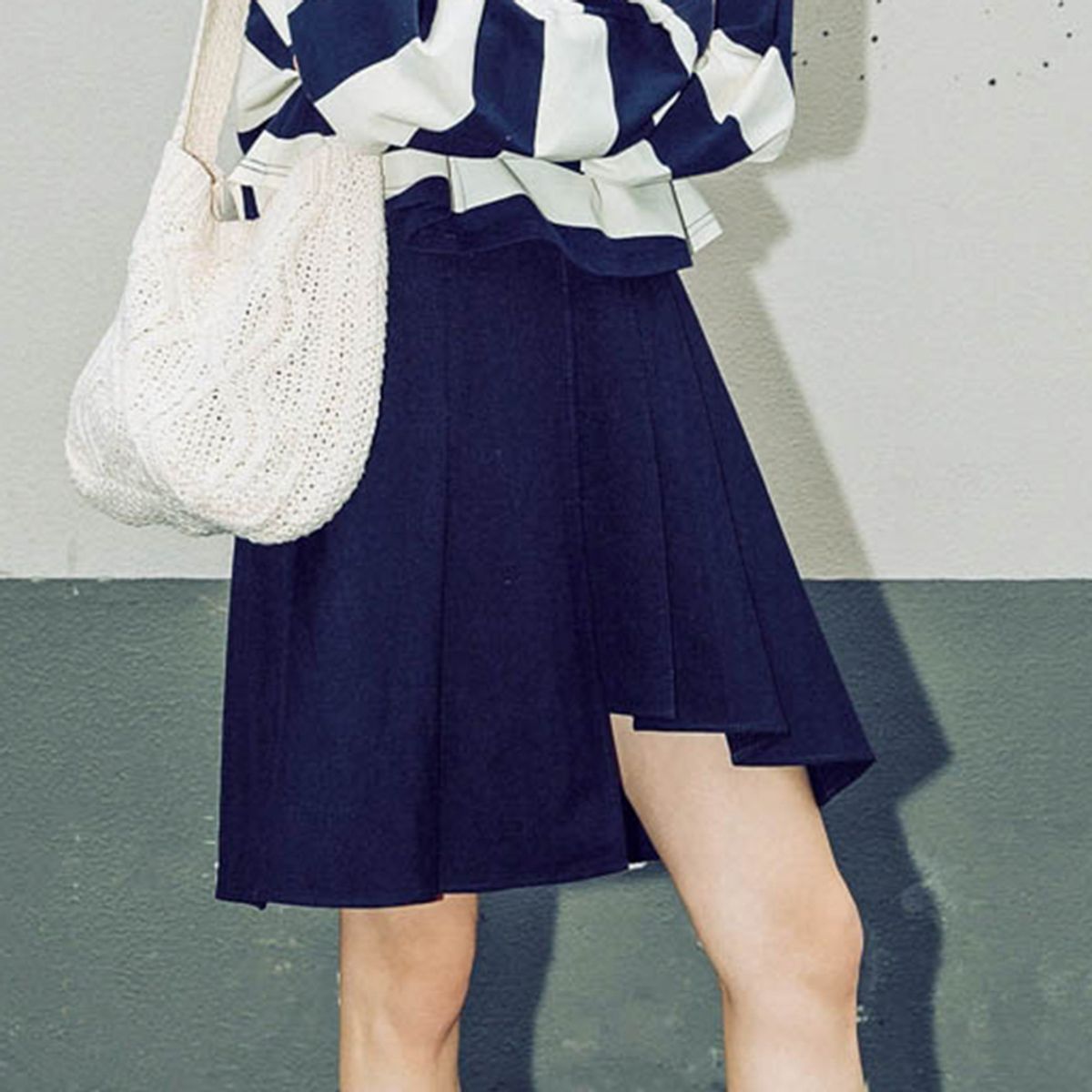 던드롭(DUNDROP) DD_Punk girl irregular mid skirt