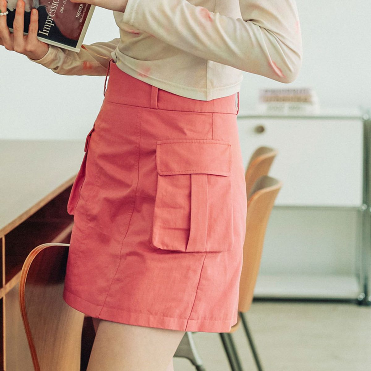 던드롭(DUNDROP) DD_American style a line skirt_PINK