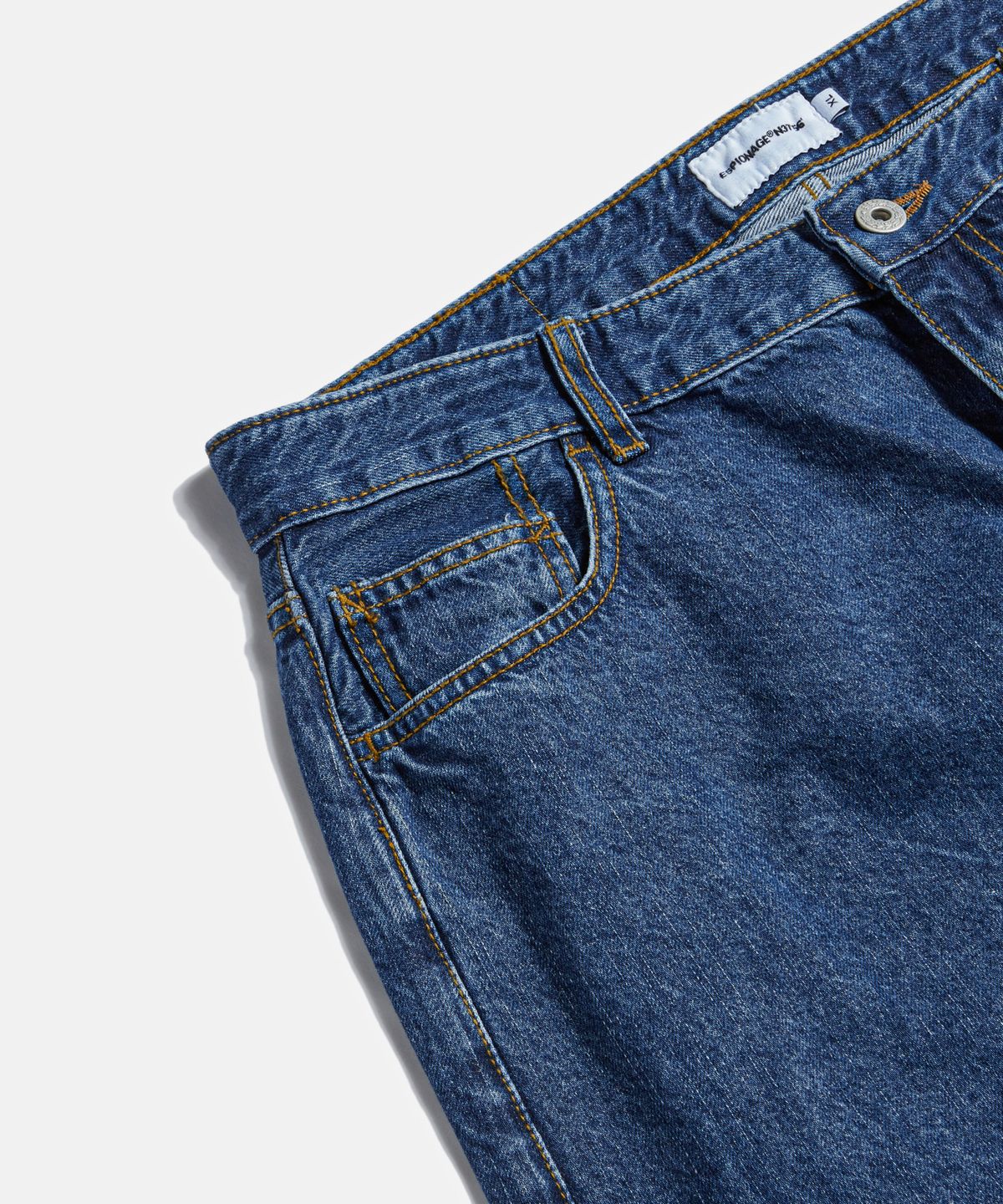 에스피오나지(ESPIONAGE) Cliff Relaxed Denim Pants Mid Indigo