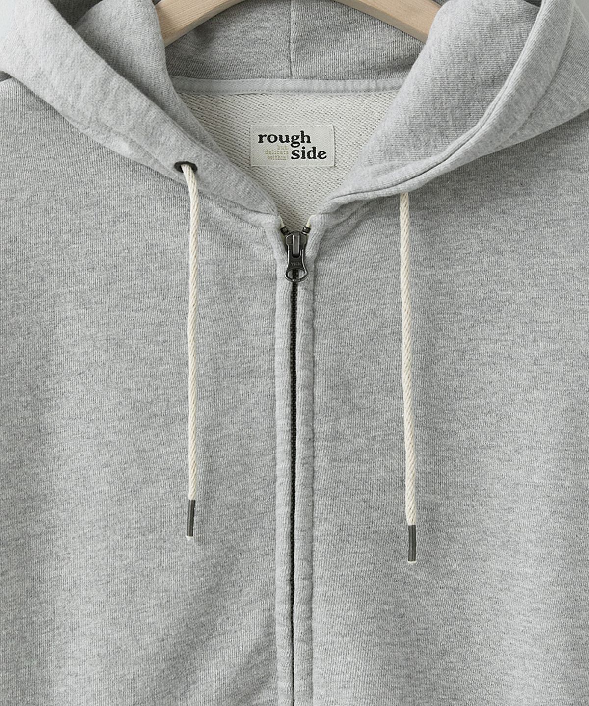 러프사이드(ROUGHSIDE) Oversized Zip Up Hoodie M.Grey