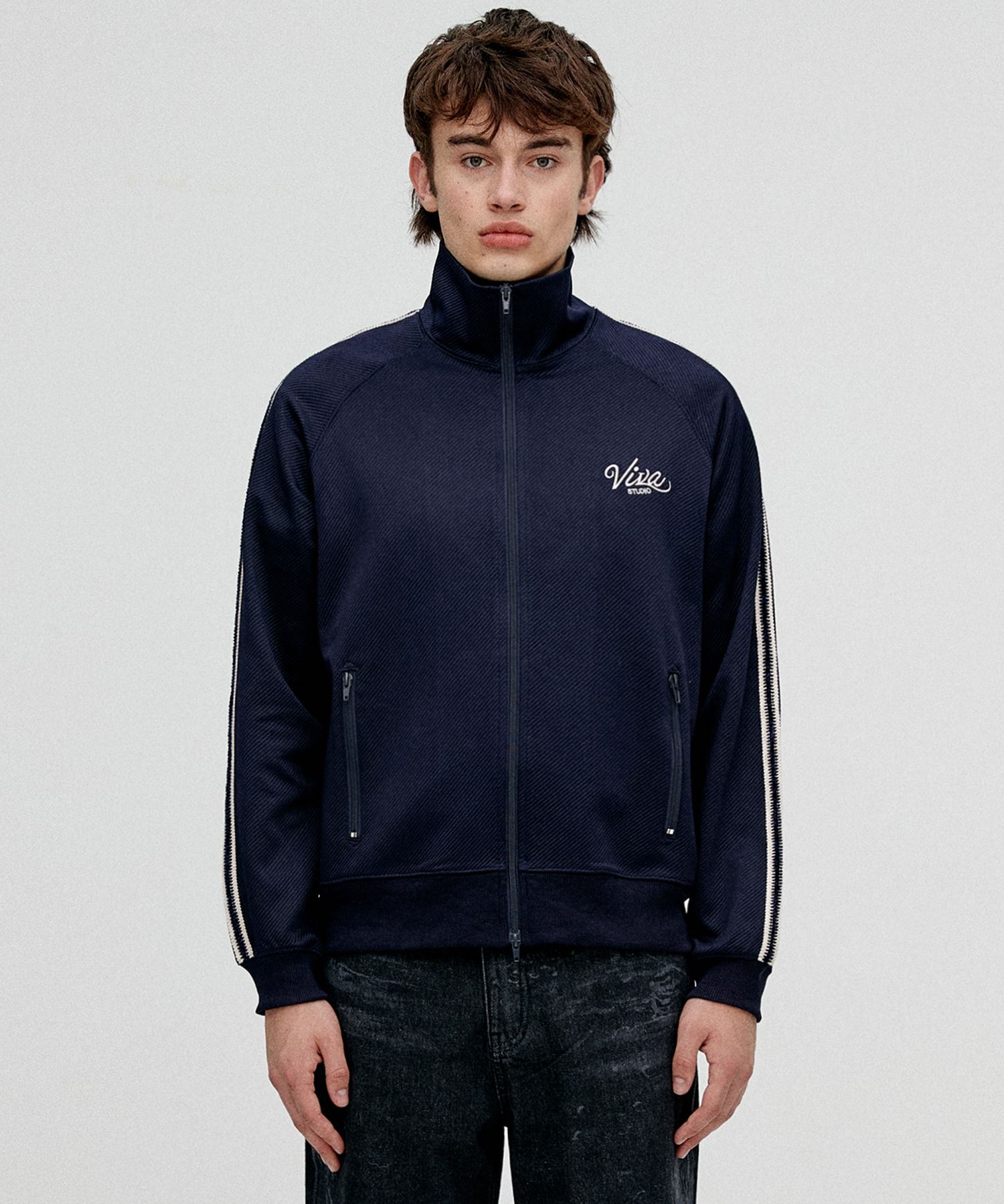 vivastudio ジャケット MUSINSA | VIVASTUDIO TWILL TRACK JACKET [NAVY]