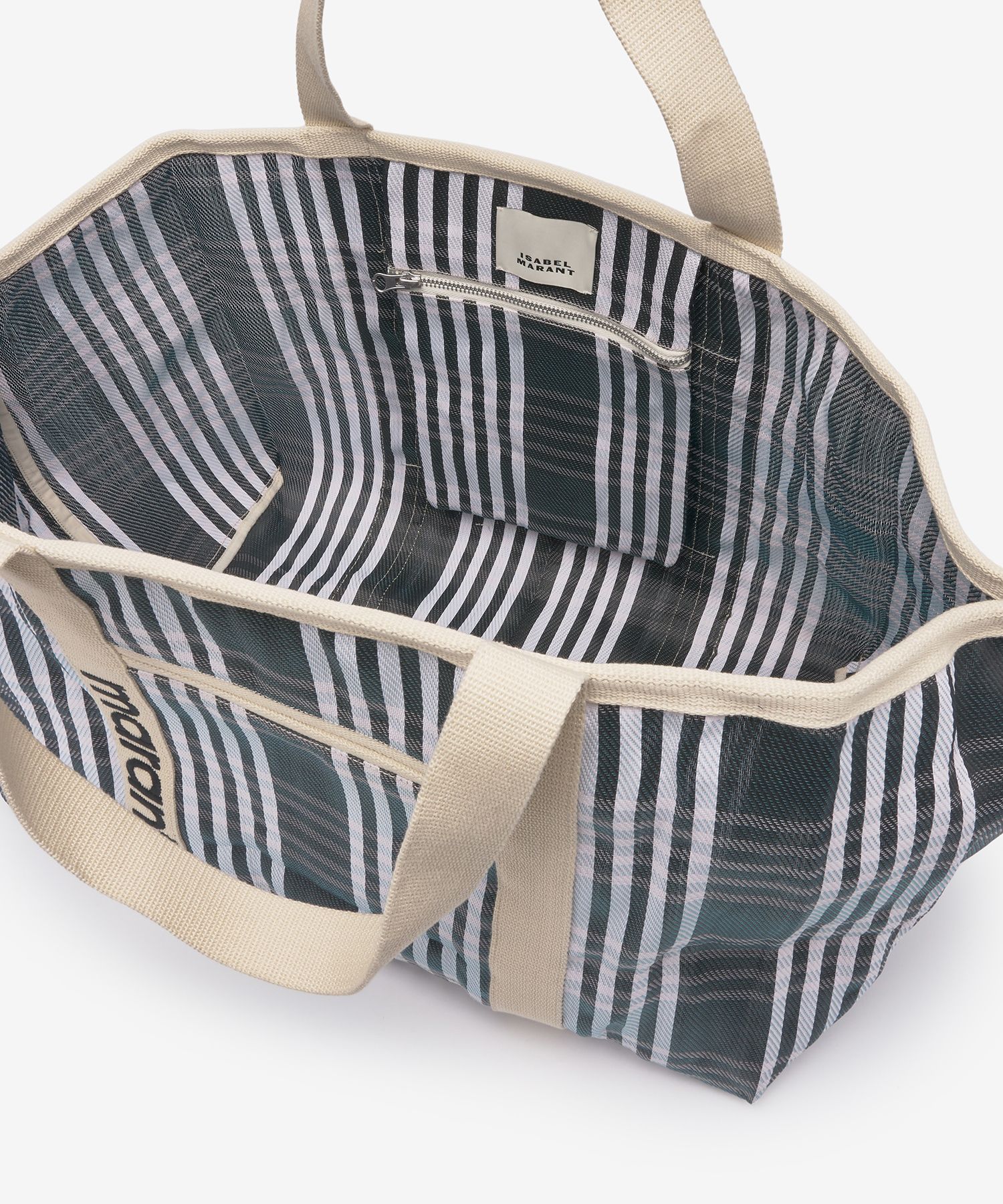 MUSINSA | ISABEL MARANT Warden Striped Nylon Tote Bag - Blue