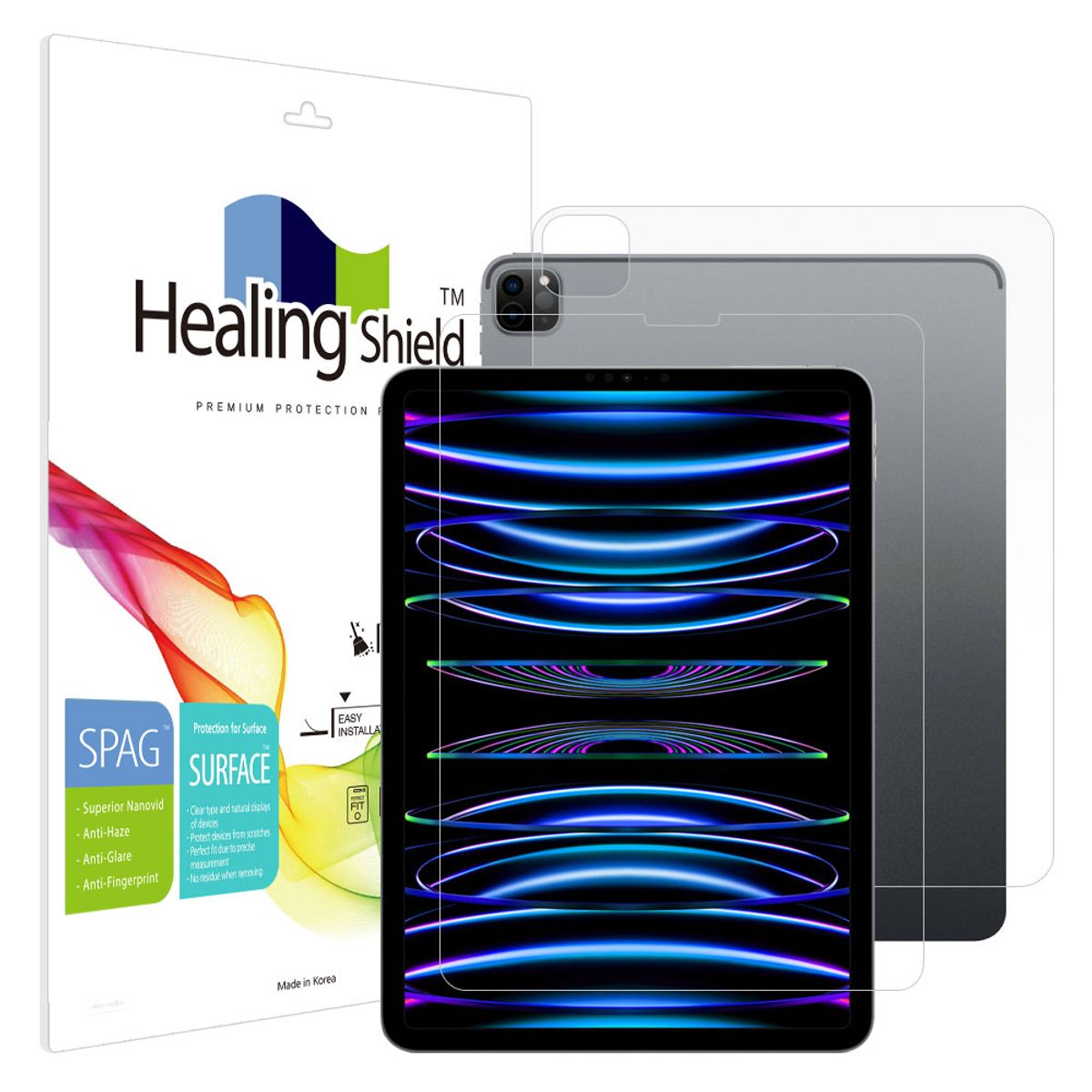 힐링쉴드(HEALINGSHIELD) 아이패드 프로 6세대 5세대 4세대 11 슈페리어 저반사 액정보호필름1매 후면1매