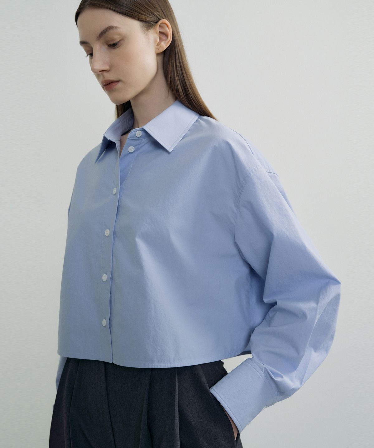 오떼뜨(OCTETTE) COTTON CROP SHIRT_2COLOR