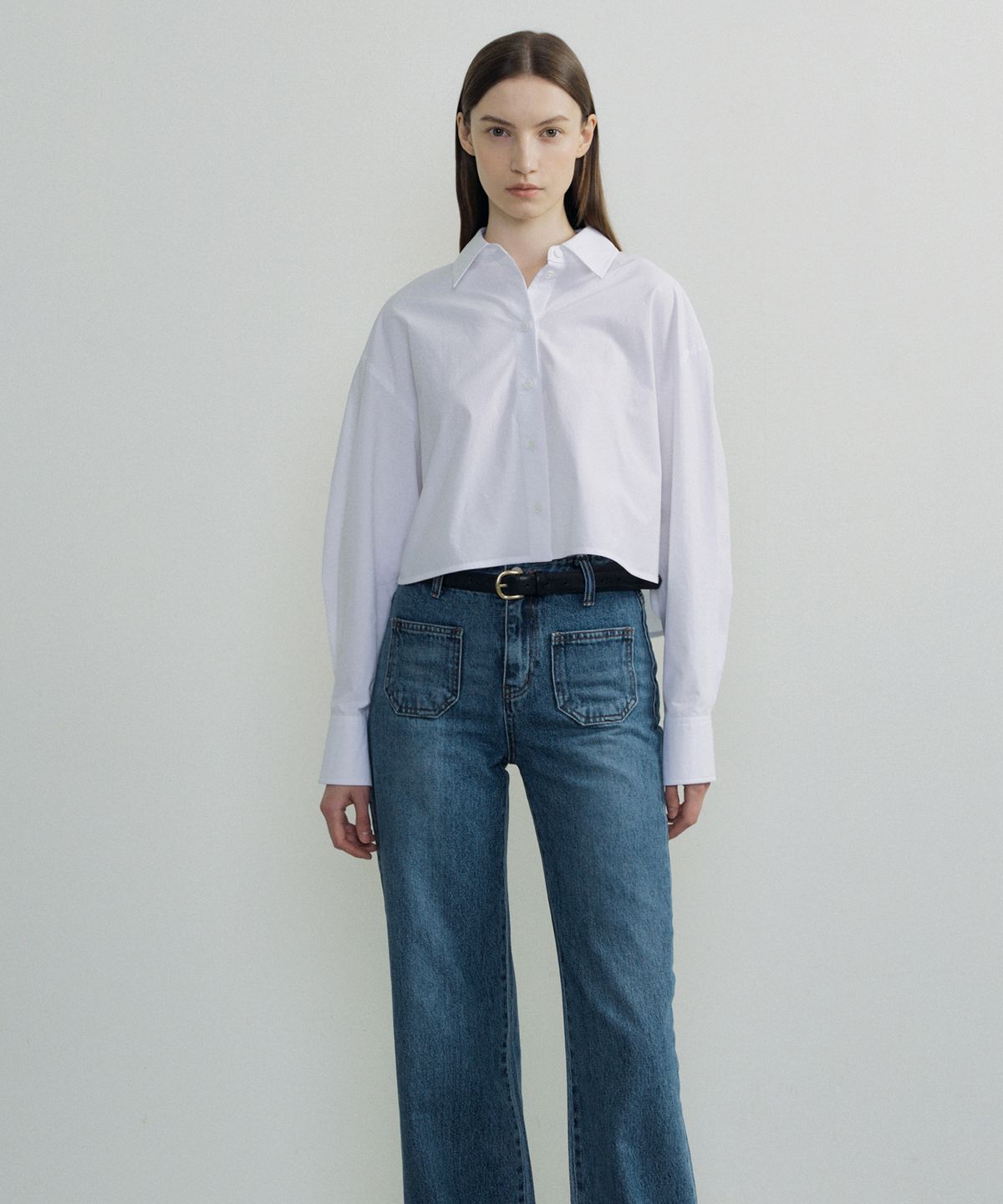 오떼뜨(OCTETTE) COTTON CROP SHIRT_2COLOR