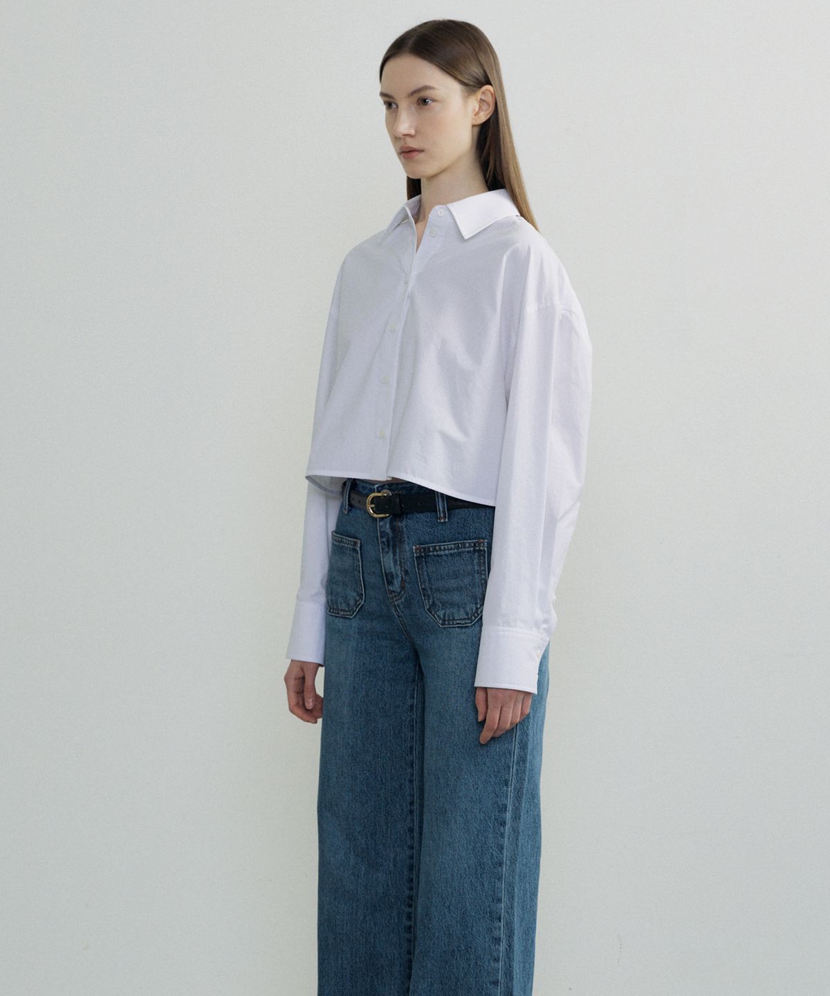 오떼뜨(OCTETTE) COTTON CROP SHIRT_2COLOR