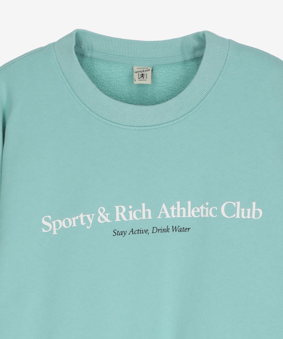 스포티앤리치(SPORTY&RICH) [옵션추가금액] 애슬래틱 클럽 크루넥 맨투맨 - 아쿠아:화이트 / CR875AQ