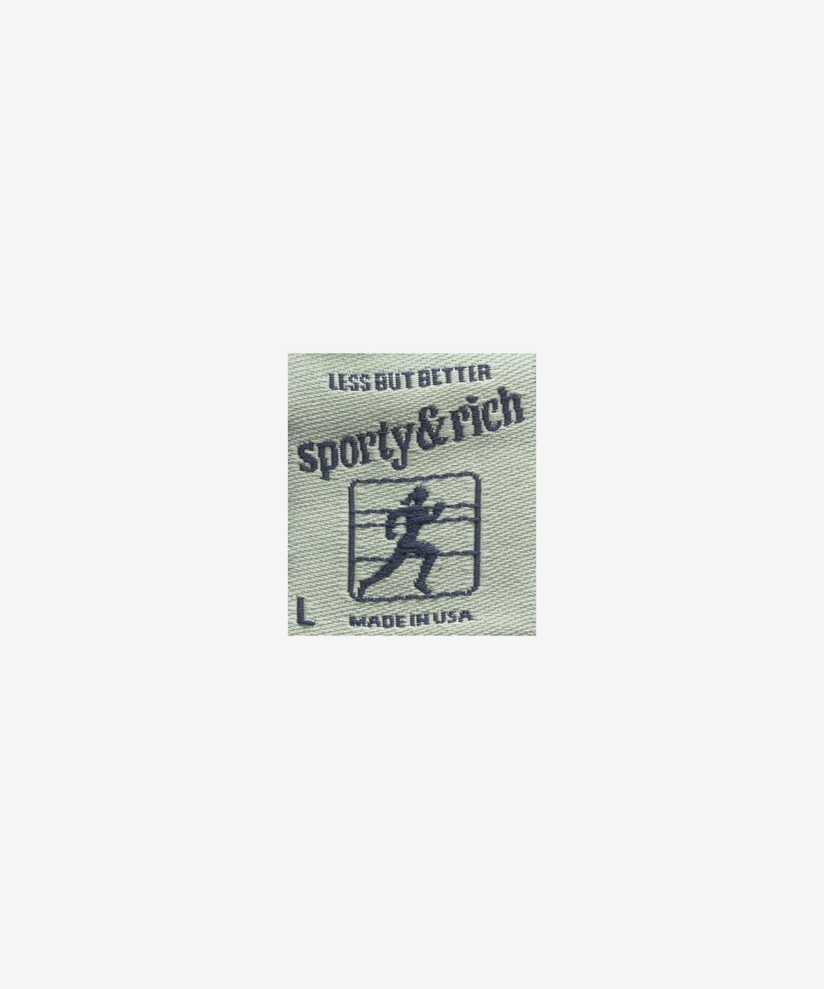 스포티앤리치(SPORTY&RICH) 웰니스 클럽 플록 크롭 크루넥 맨투맨 - 포레스트:화이트 / CR876FO