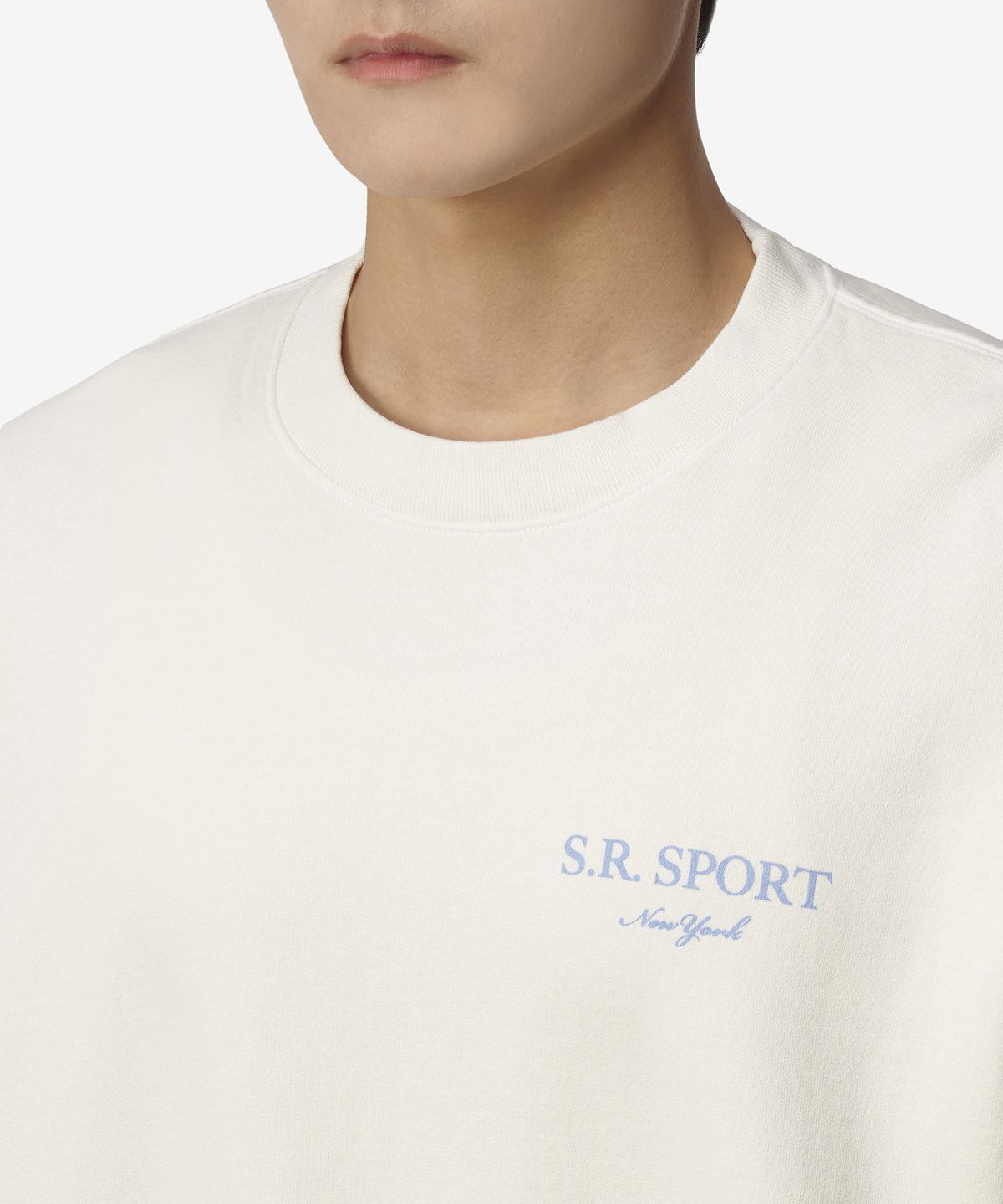 스포티앤리치(SPORTY&RICH) [옵션추가금액] 윔블던 크루넥 맨투맨 - 밀크 / CR931MK