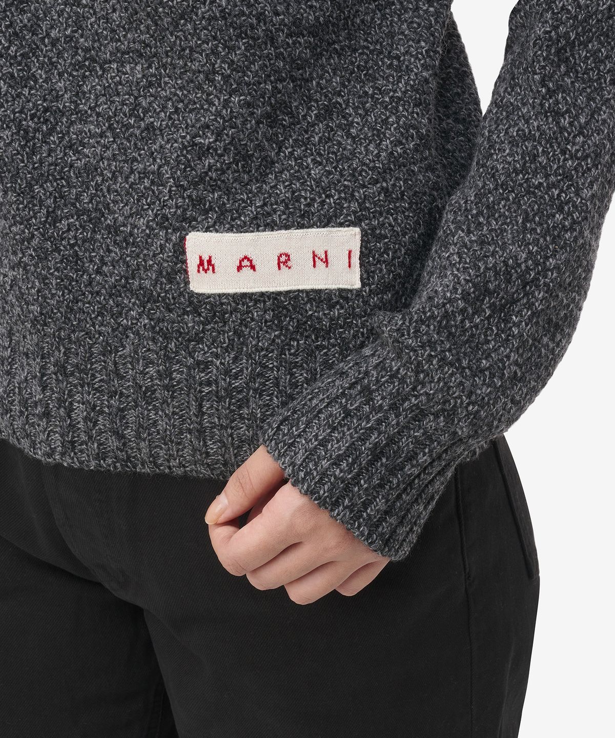 마르니(MARNI) 콘트라스트 터틀넥 니트 - 캐스트 아이언 / DVMD0166Q0UFH30200N97