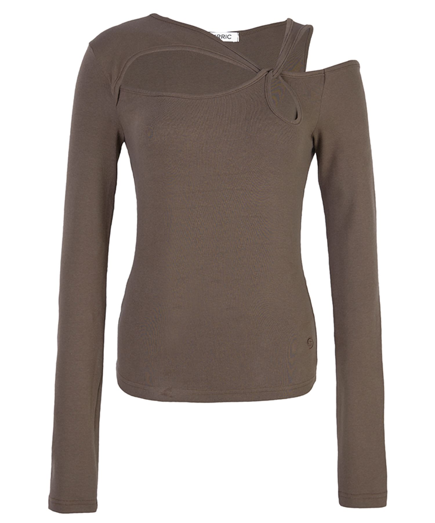 MUSINSA公式 | CERRIC ONE SHOULDER TWIST TOP/BROWN