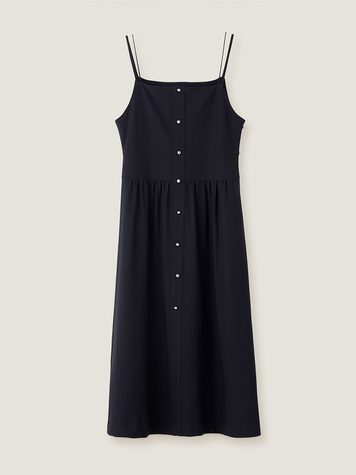 비뮤즈맨션(BEMUSE MANSION) Button up volume layered dress - Navy