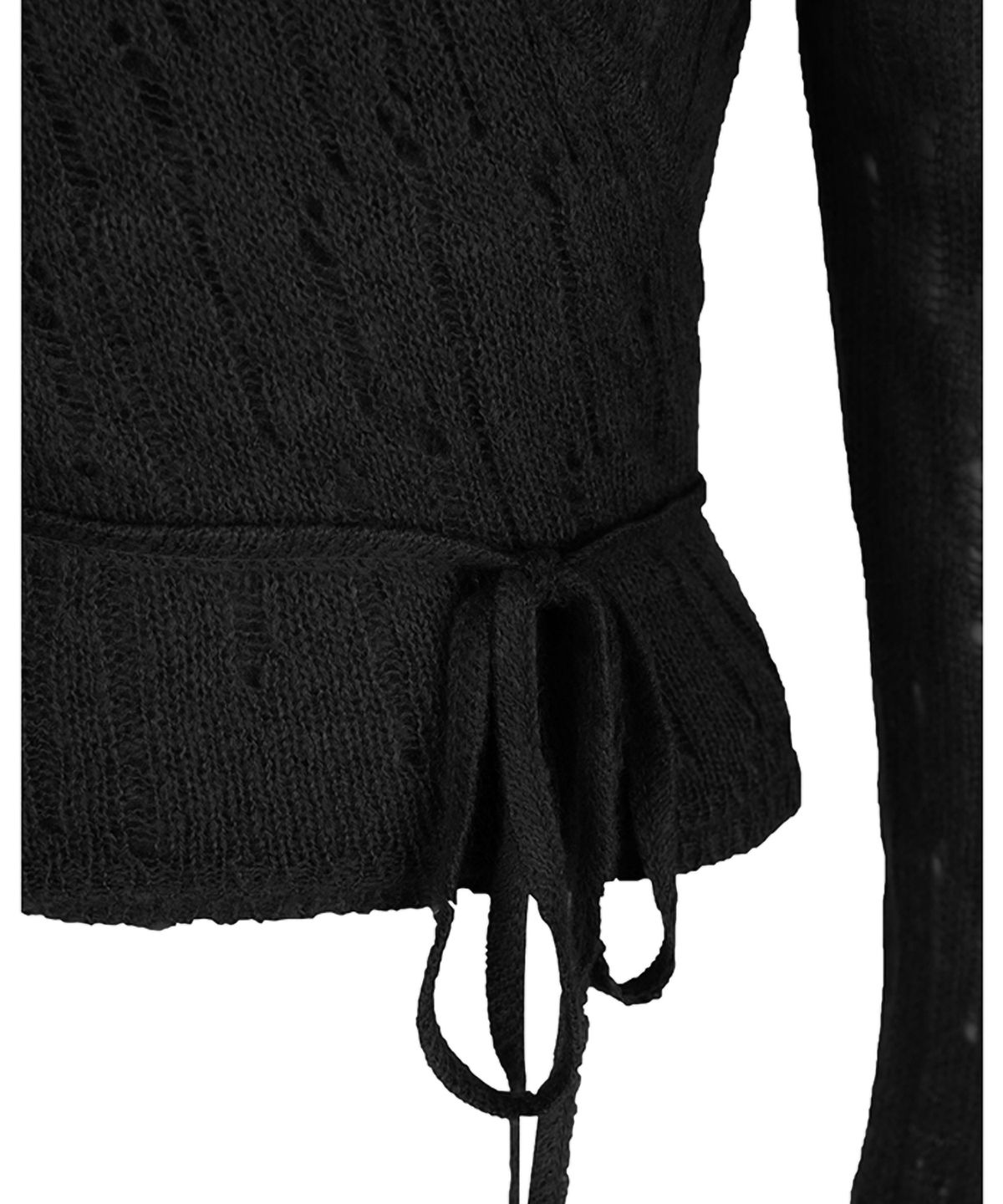 세릭(CERRIC) ERRATIC SCOTCH HOODIE LAP CARDIGAN / BLACK