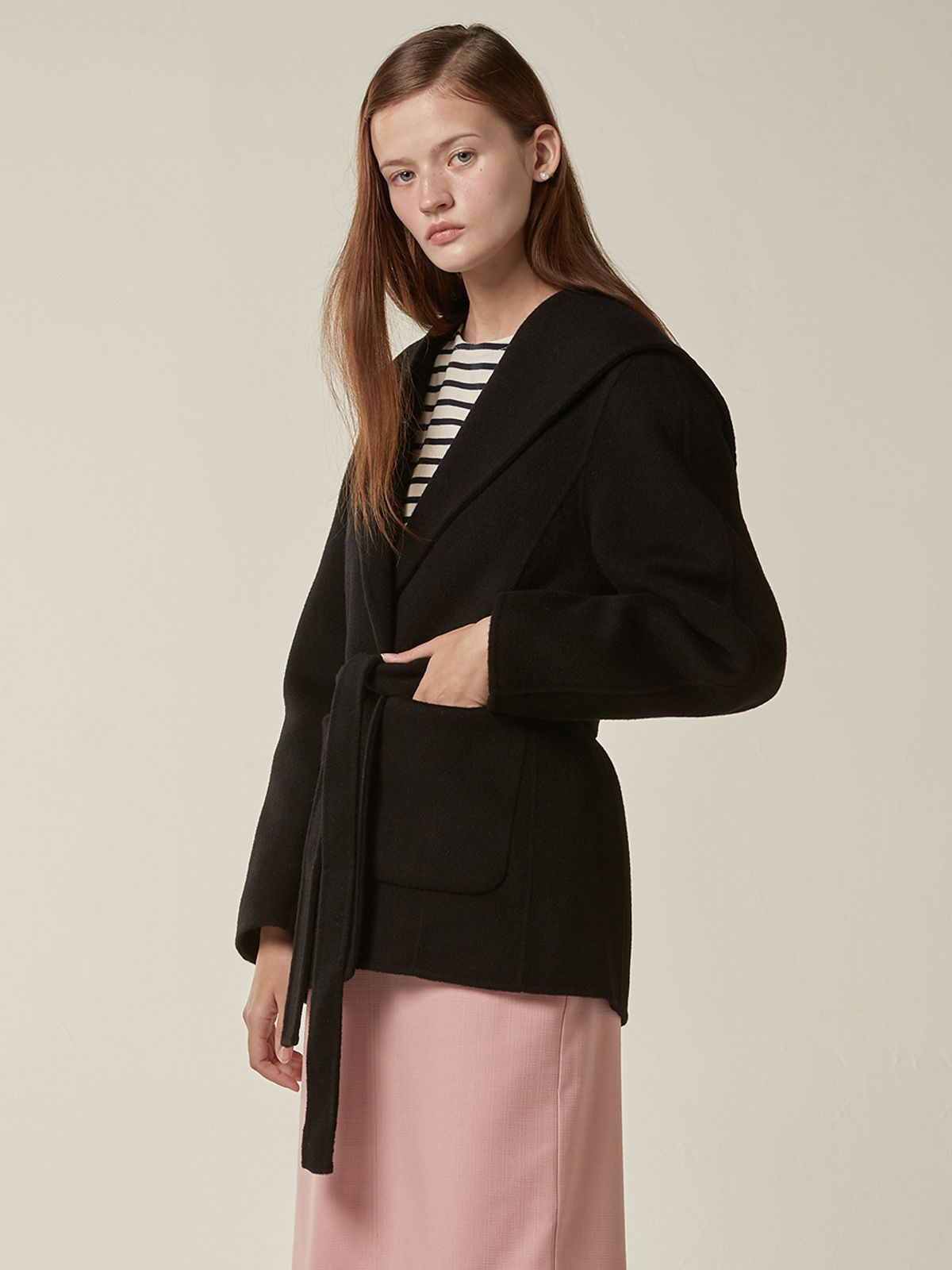 비뮤즈맨션(BEMUSE MANSION) Sailor belt handmade jacket - Black