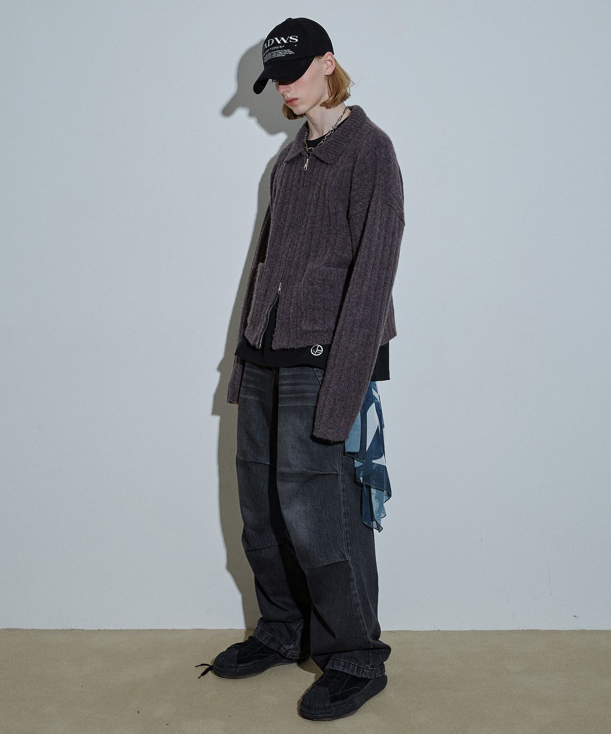 아이돈워너셀(IDWS) Side Flash Denim Parasuit Pants Black