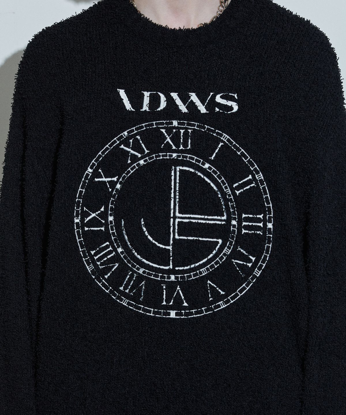 아이돈워너셀(IDWS) Time Logo Boucle Knit Black