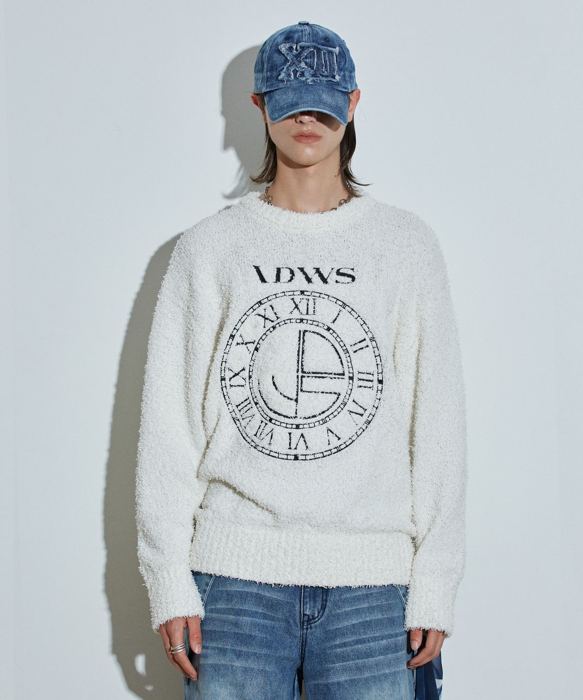 아이돈워너셀(IDWS) Time Logo Boucle Knit Ivory