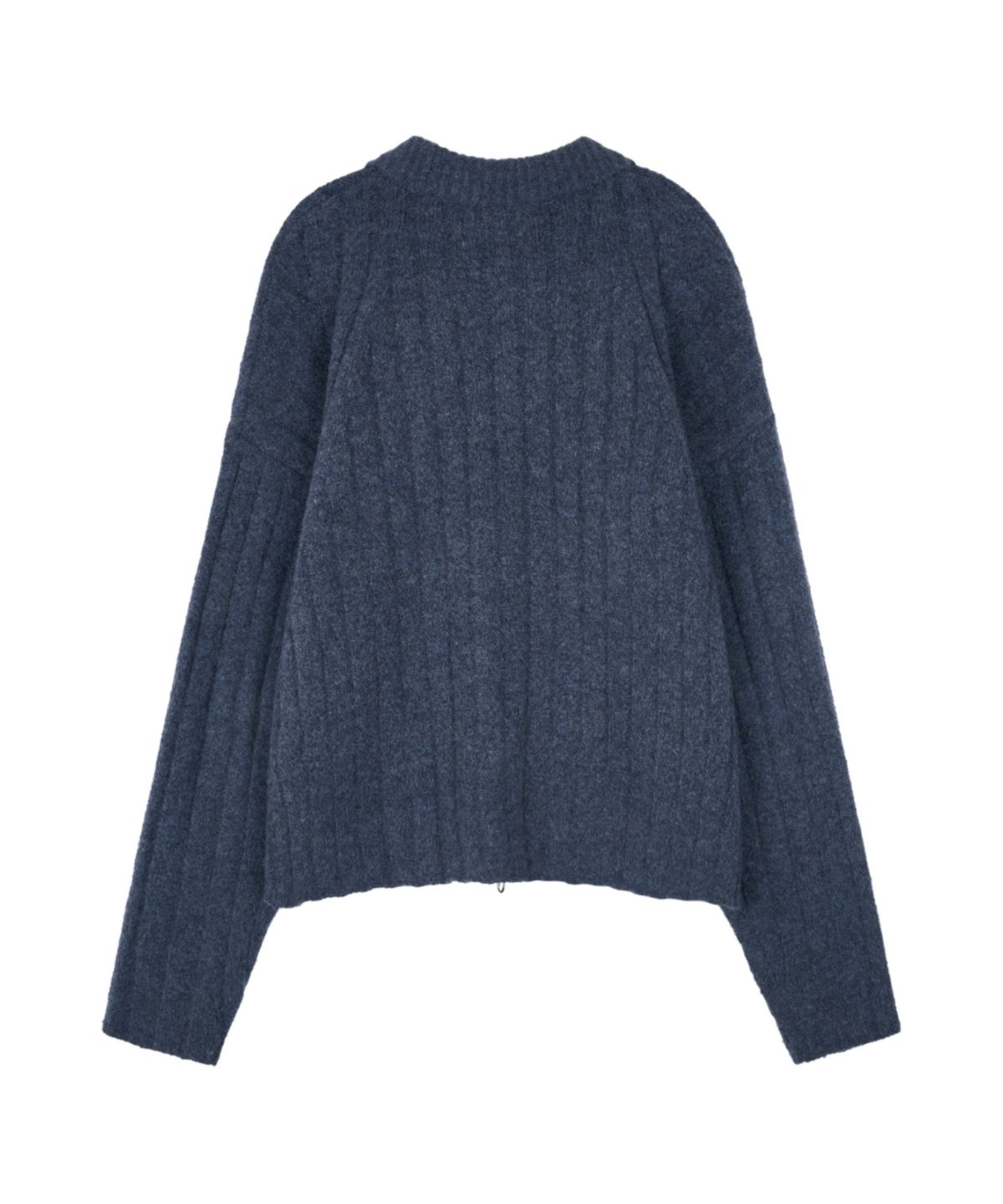 아이돈워너셀(IDWS) Wave Line Boucle Collar Knit Blue