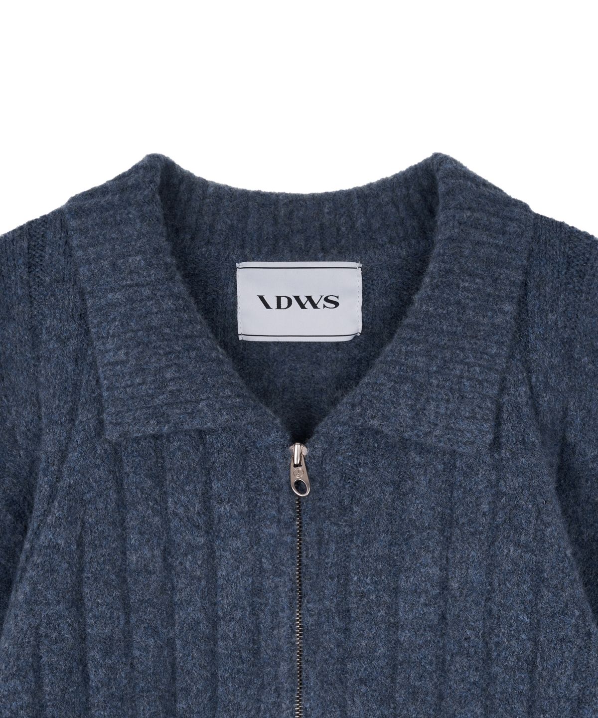 아이돈워너셀(IDWS) Wave Line Boucle Collar Knit Blue